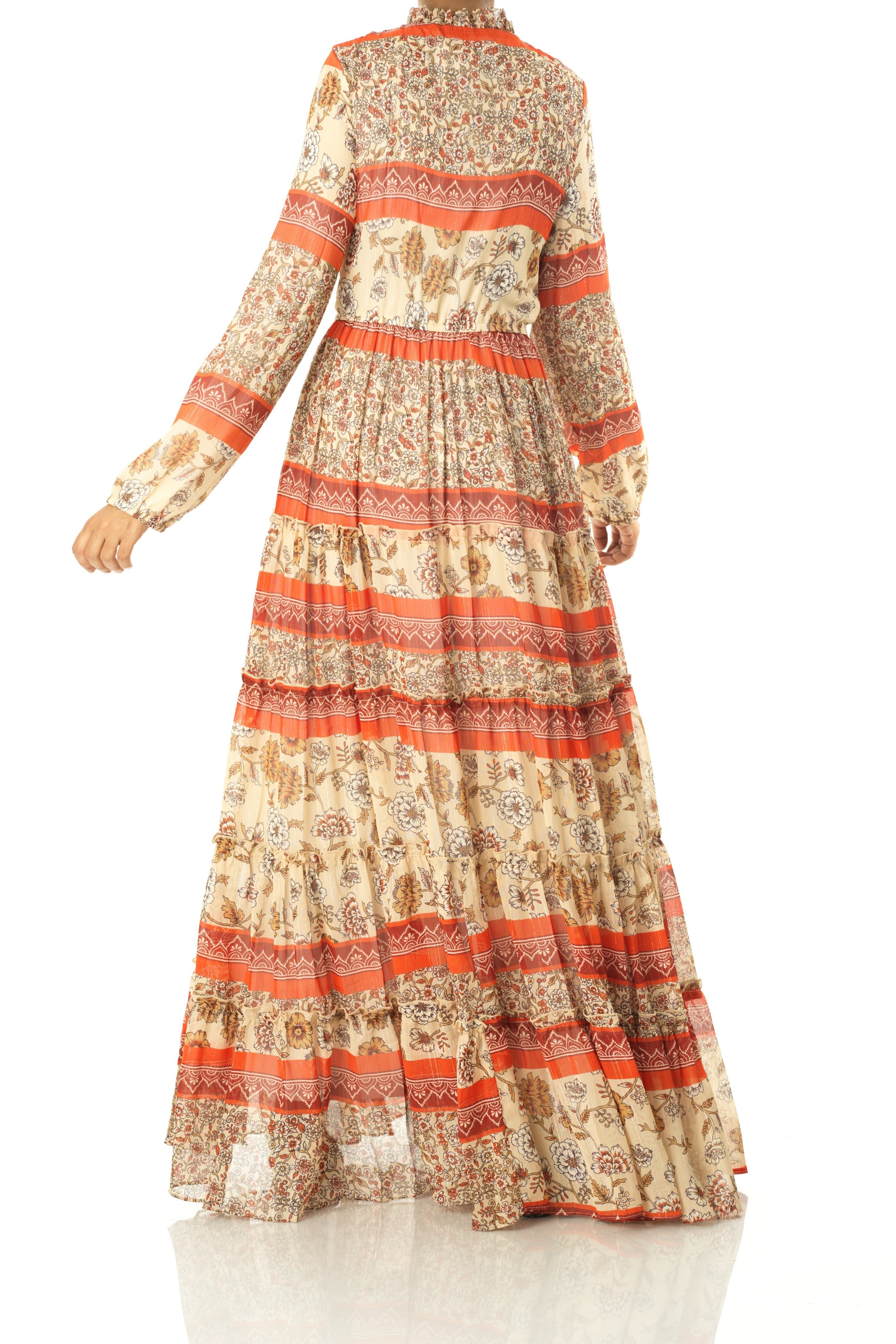 Orange bohemian Marigold maxi dress Kabayare
