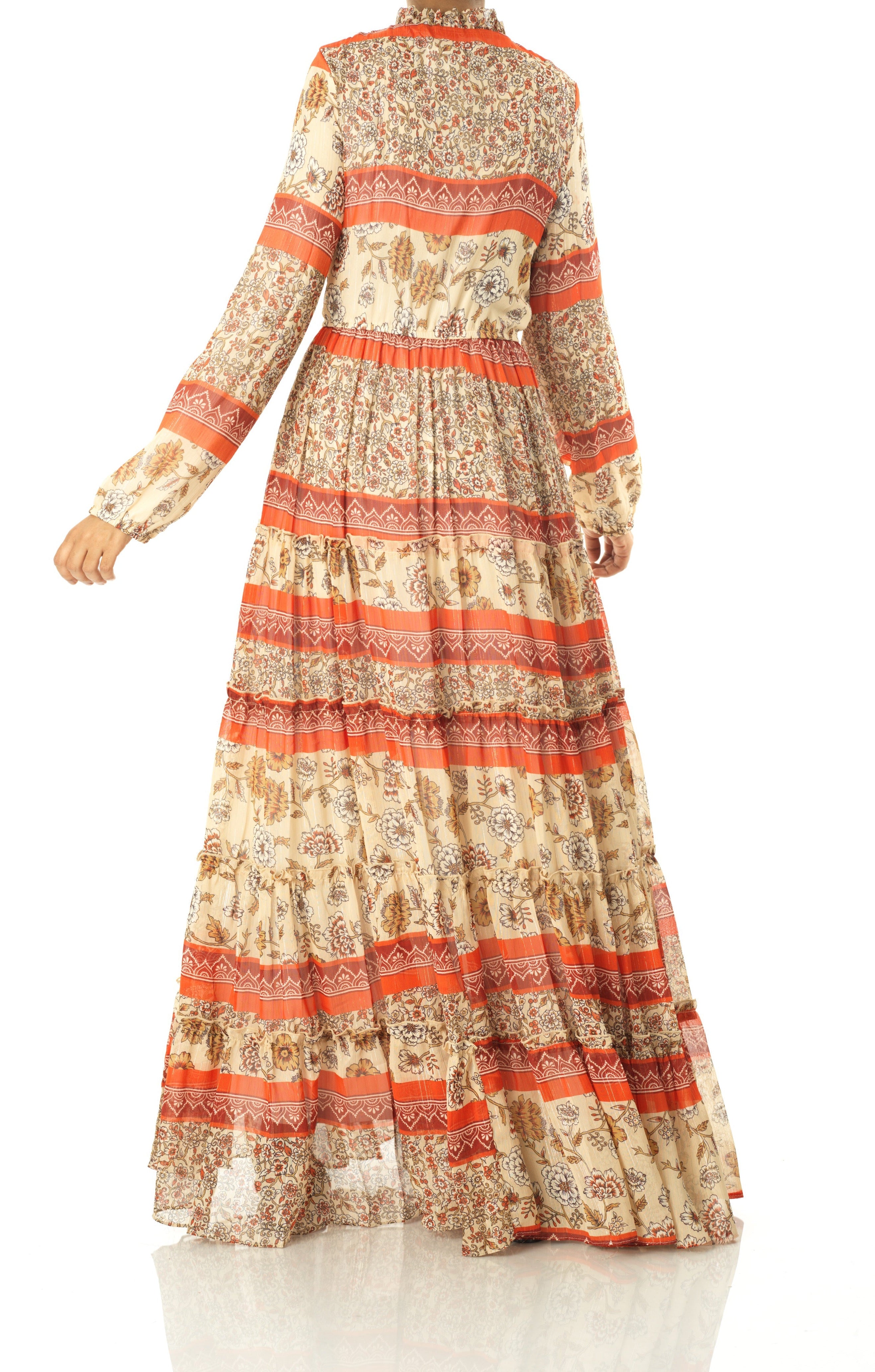 Orange bohemian Marigold maxi dress Kabayare