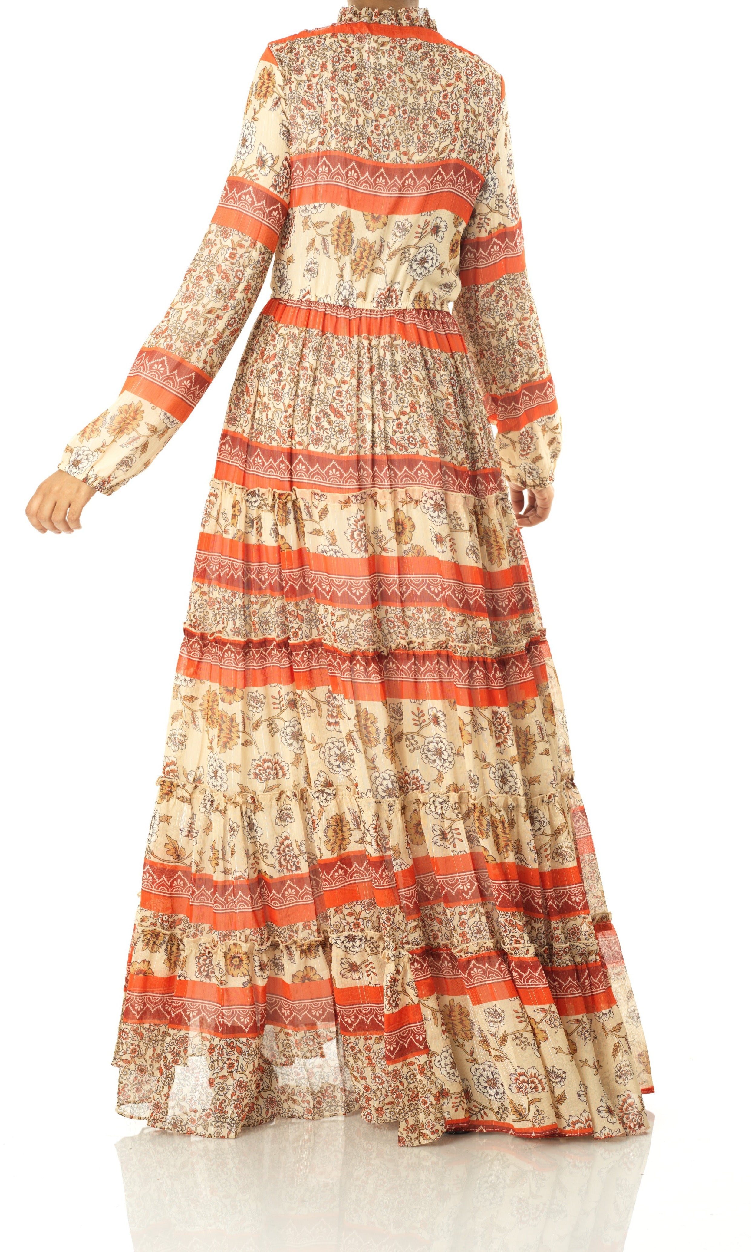 Orange bohemian Marigold maxi dress Kabayare