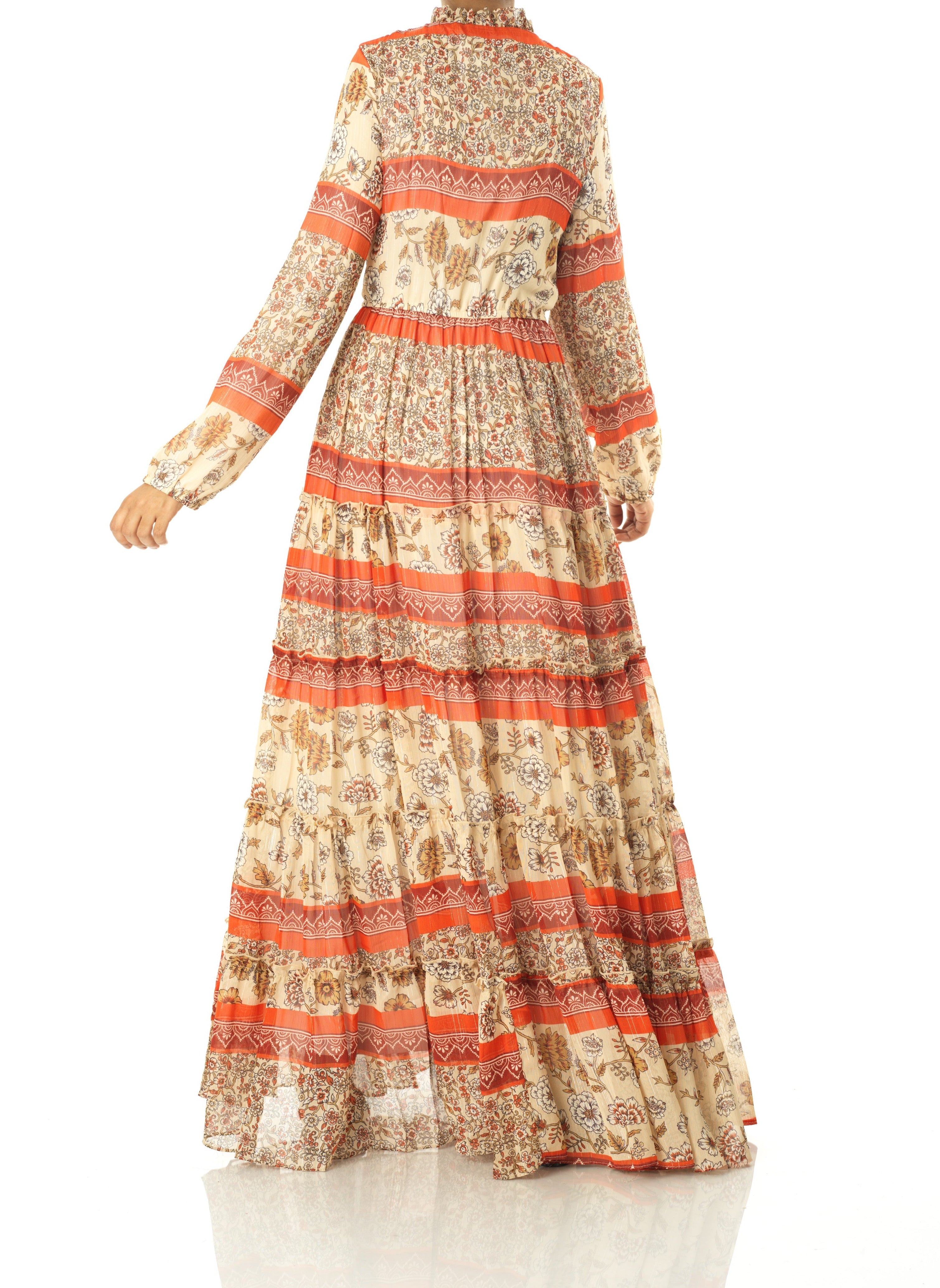 Orange bohemian Marigold maxi dress Kabayare