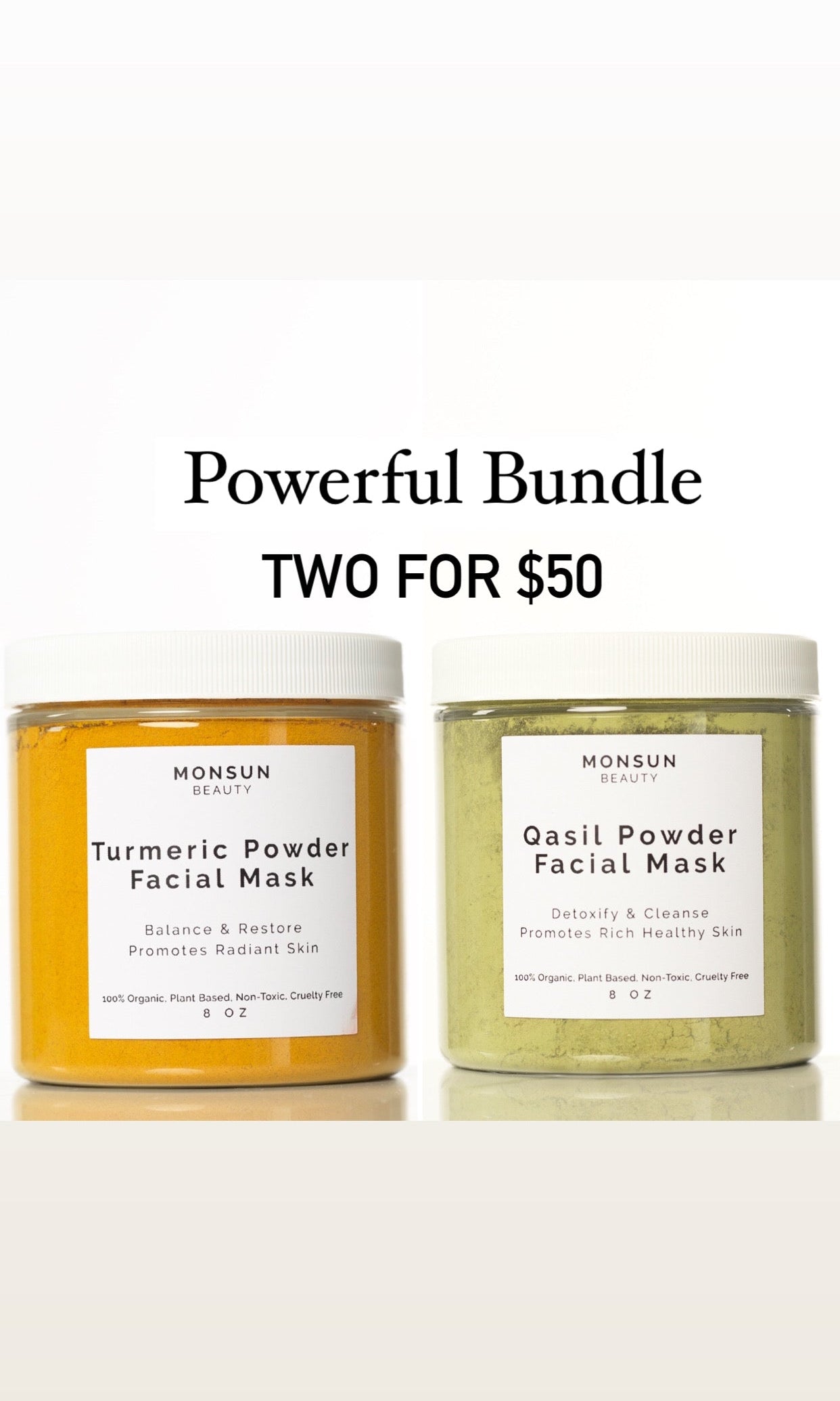 Organic Qasil and Turmeric Face mask Bundle 8oz Monsun Beauty