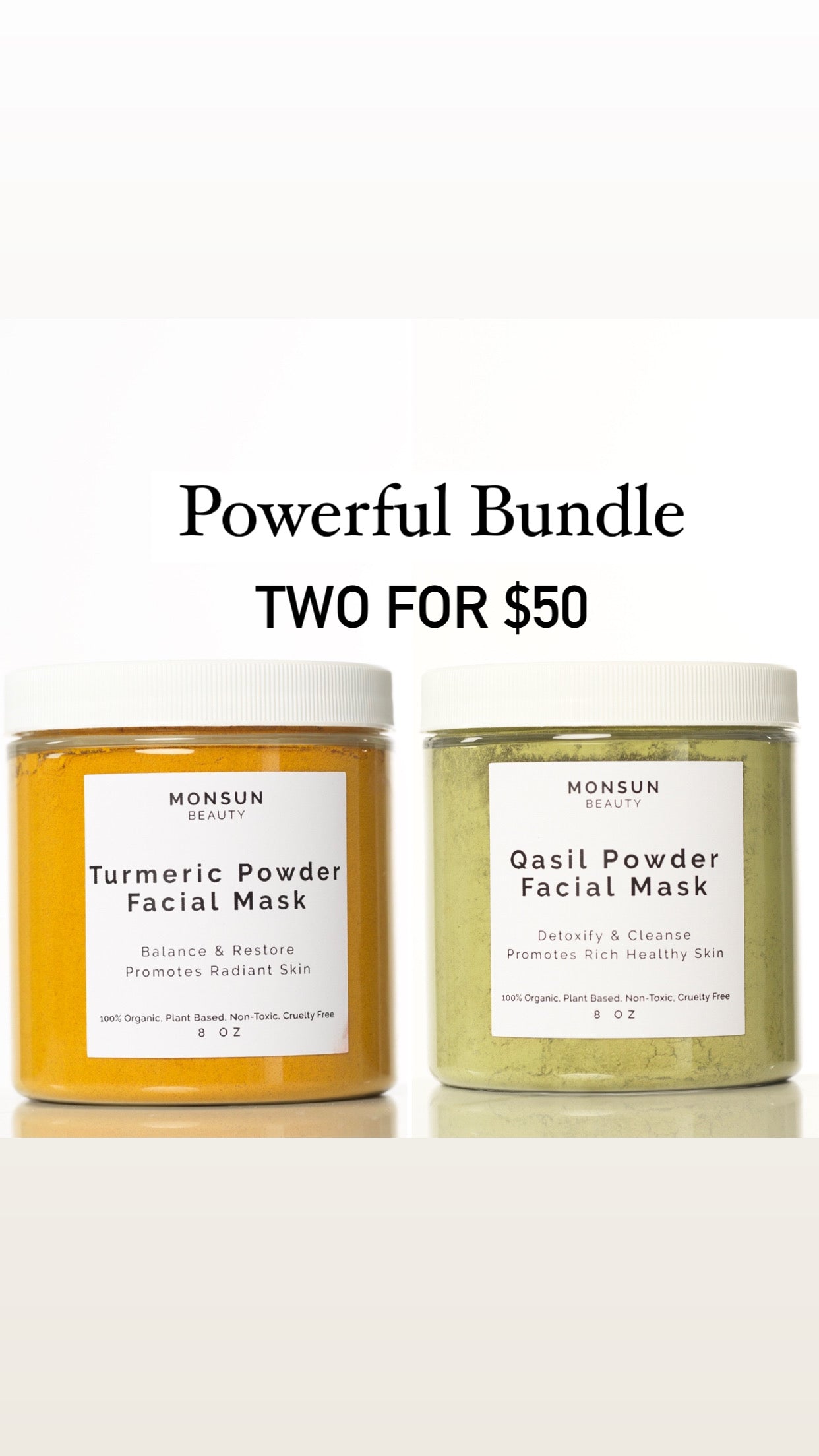 Organic Qasil and Turmeric Face mask Bundle 8oz Monsun Beauty
