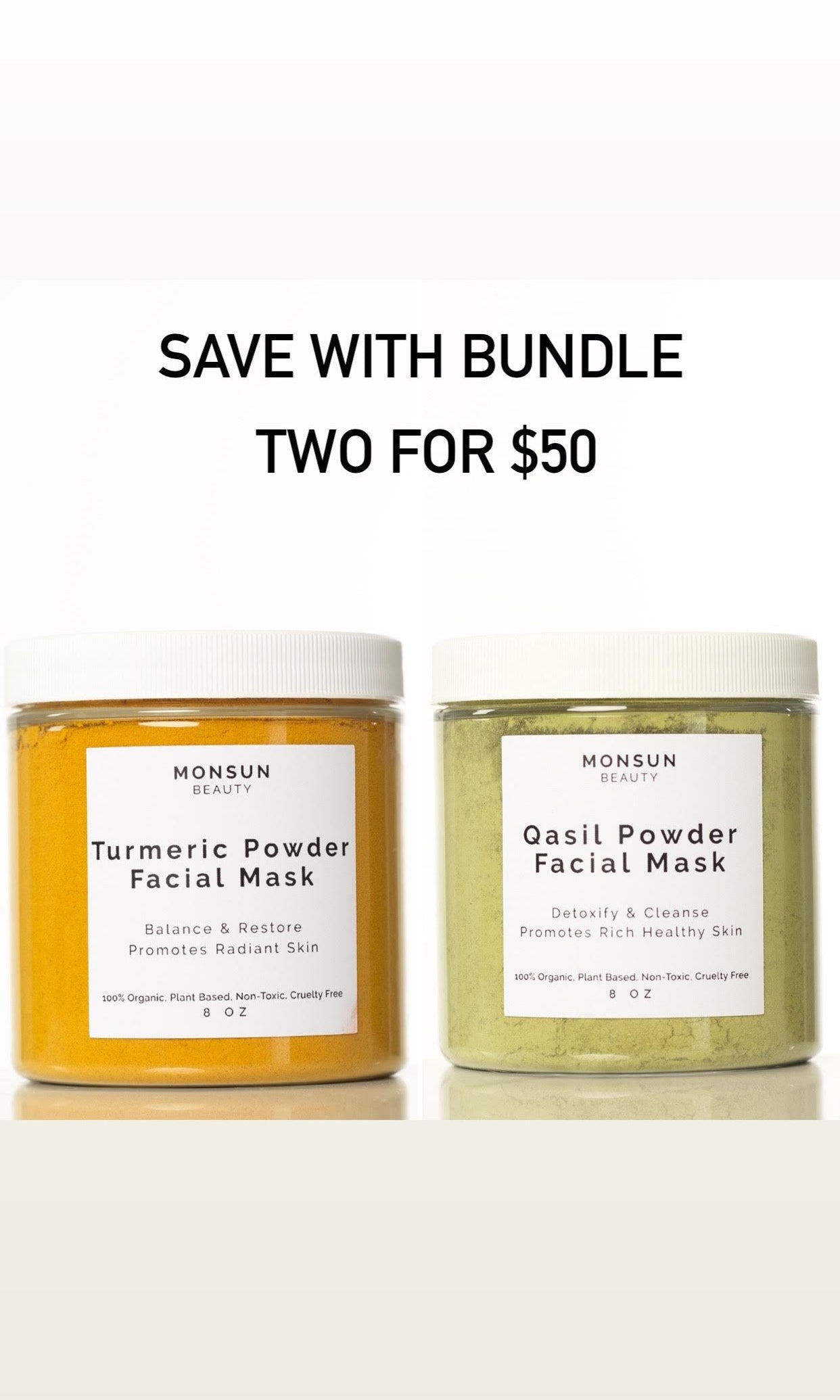 Organic Qasil and Turmeric Face mask Bundle 8oz Monsun Beauty