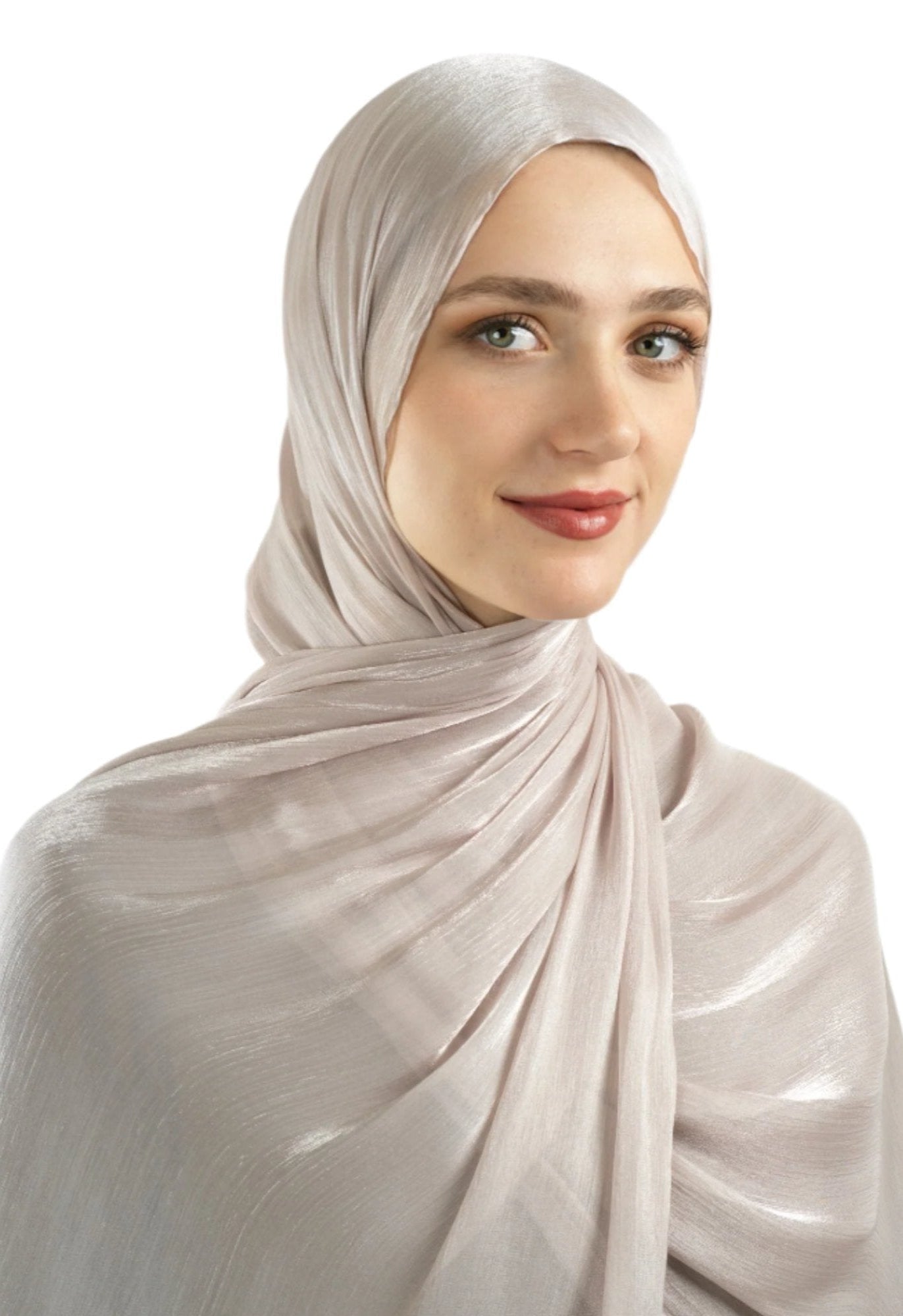 Pearl Shimmering Silk Chiffon hijab Kabayare