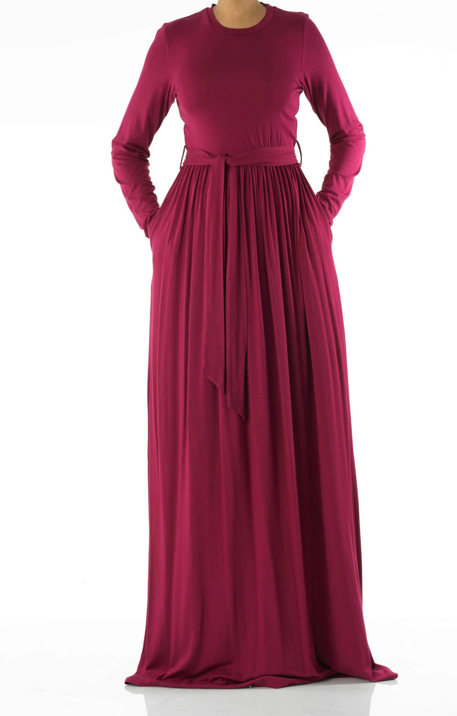 Plum Cotton Candy Jersey Maxi  Dress Kabayare