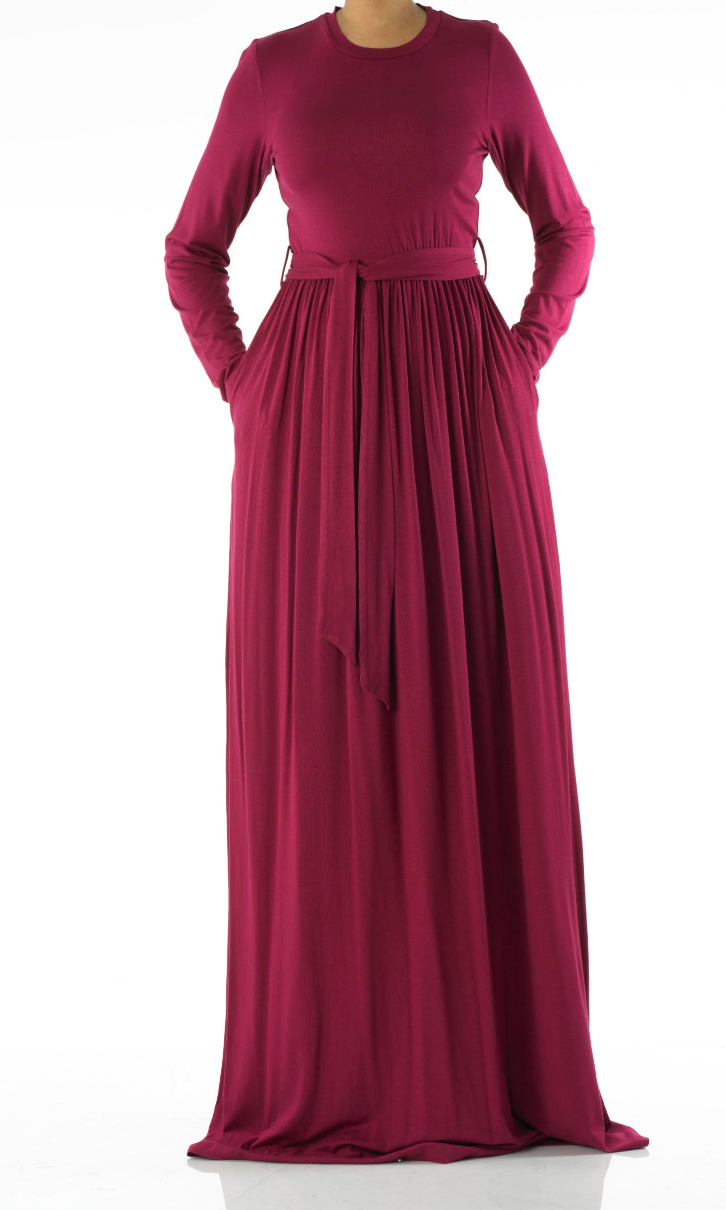 Plum Cotton Candy Jersey Maxi  Dress Kabayare