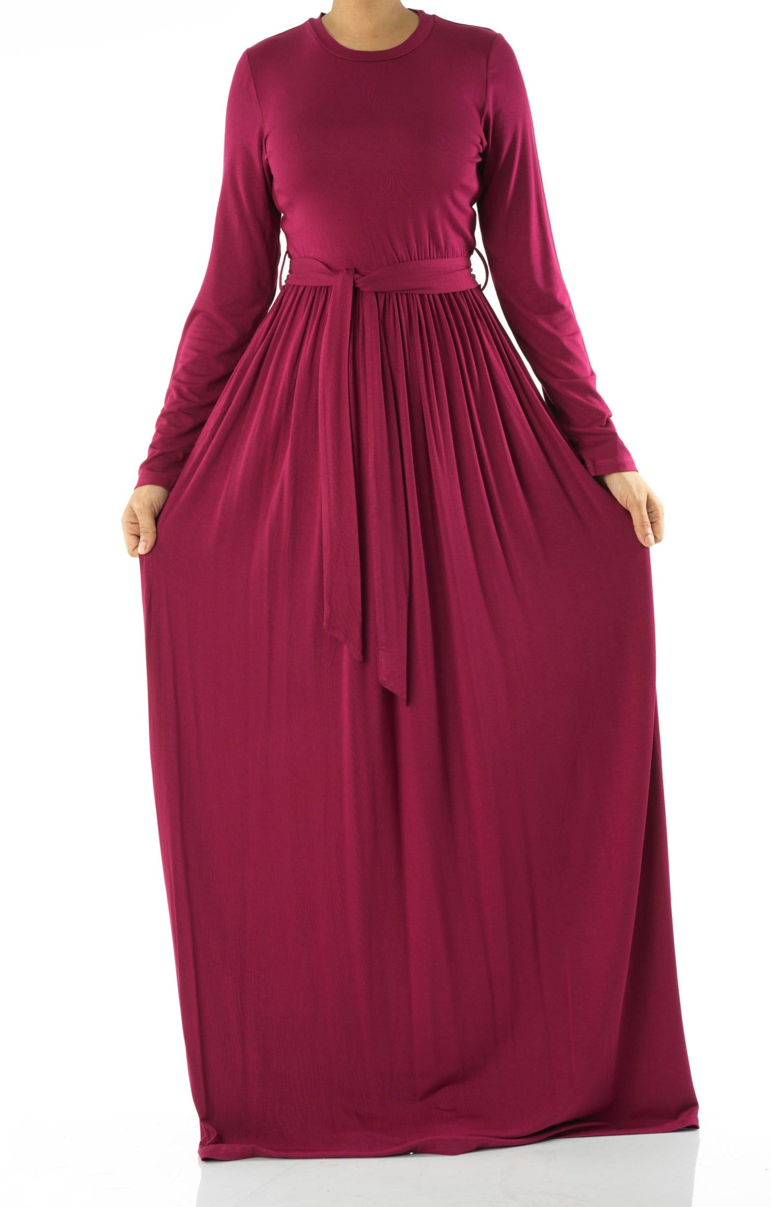 Plum Cotton Candy Jersey Maxi  Dress Kabayare