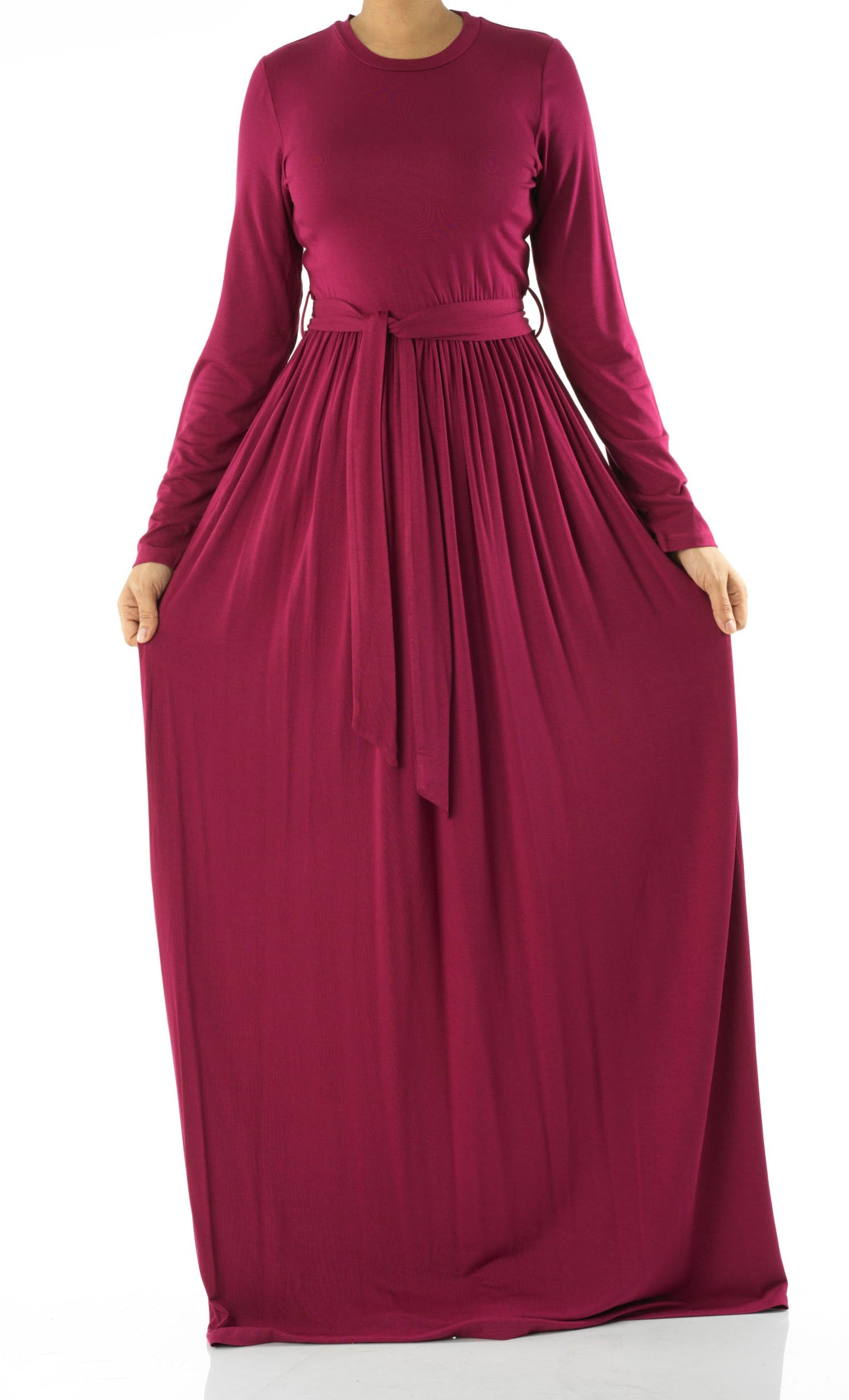 Plum Cotton Candy Jersey Maxi  Dress Kabayare