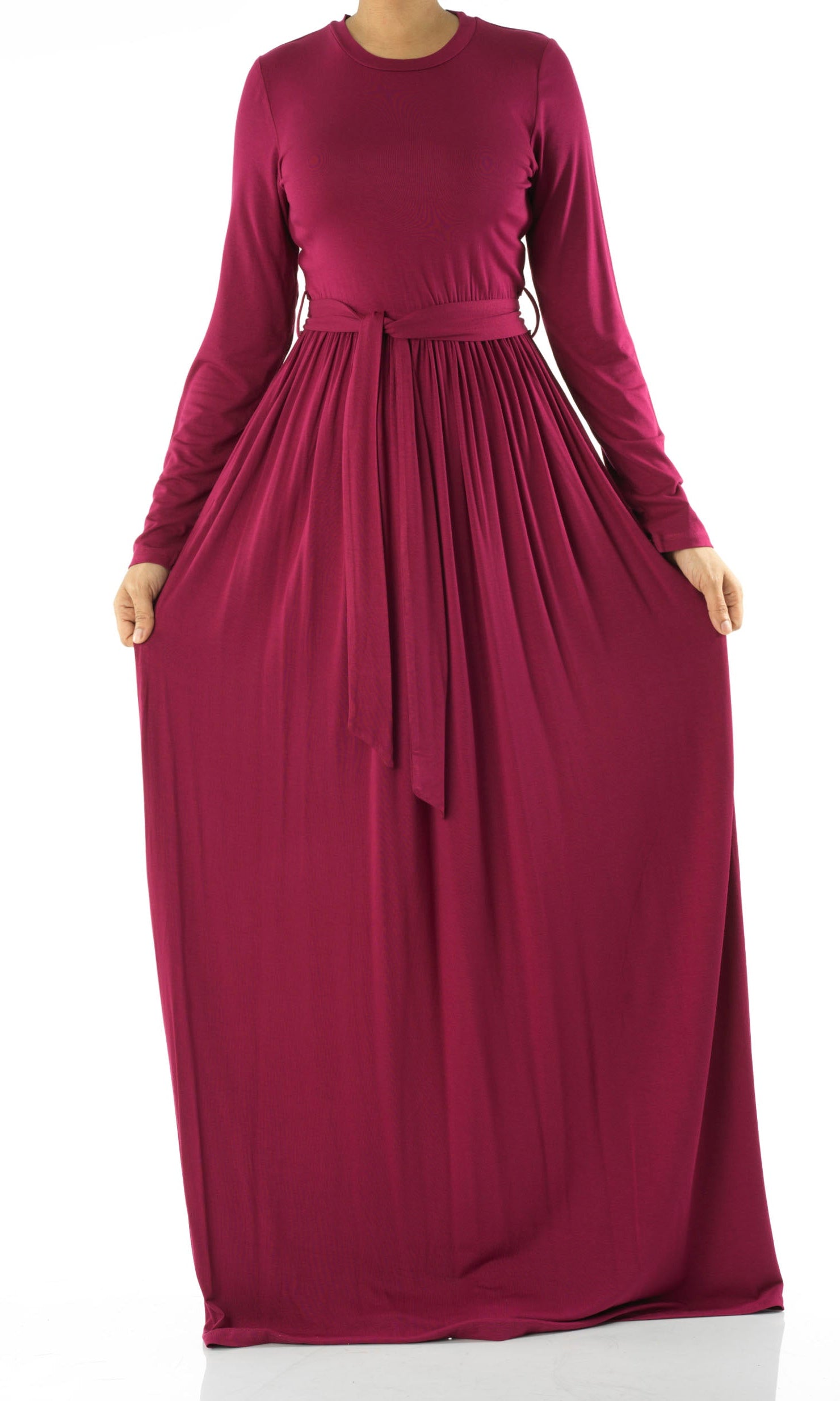 Plum Cotton Candy Jersey Maxi  Dress Kabayare