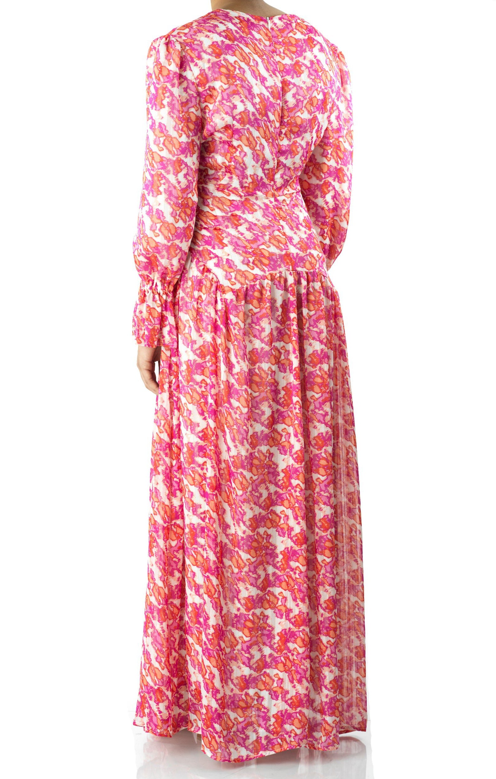 Pretty in Pink print maxi dress Kabayare