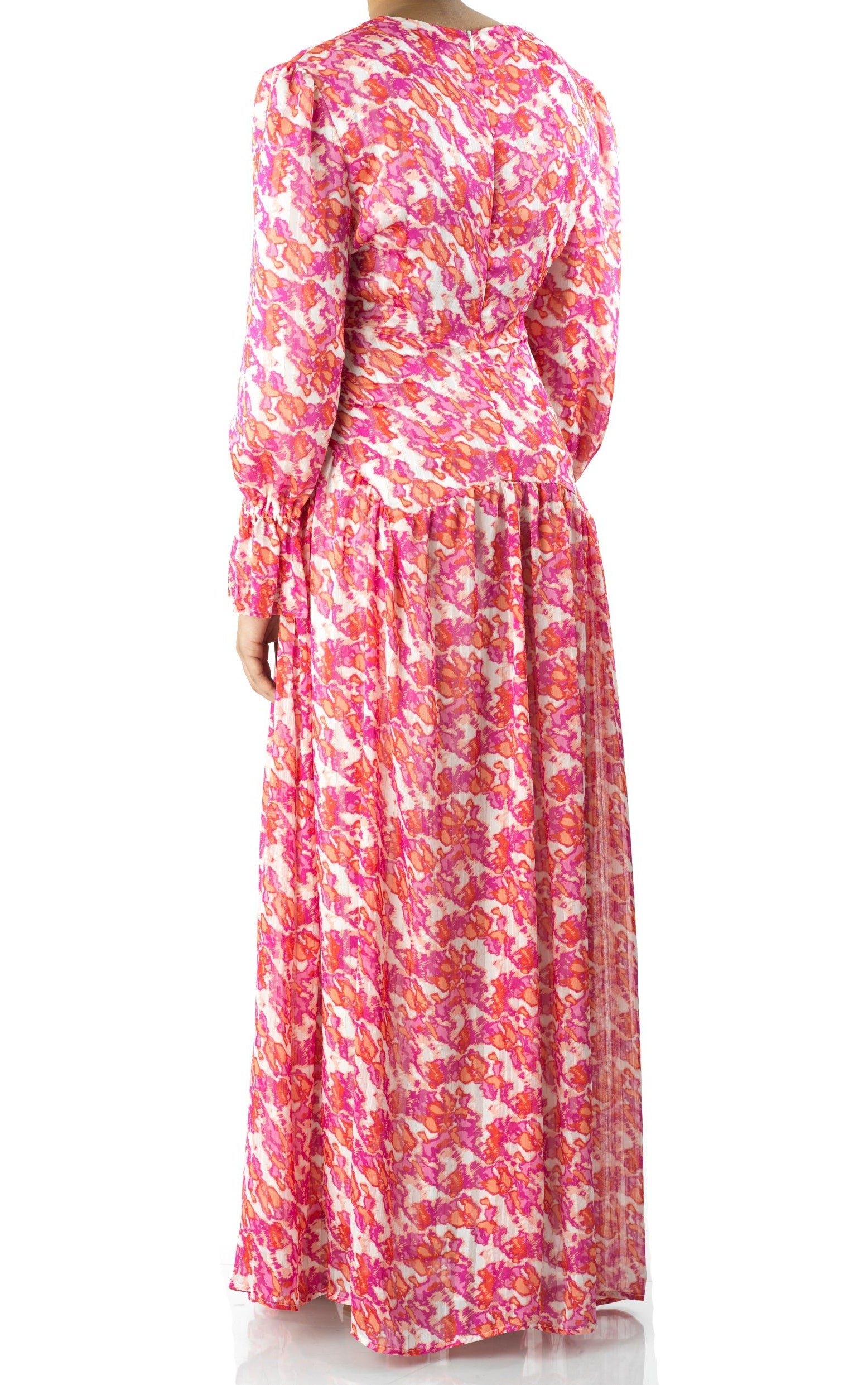 Pretty in Pink print maxi dress Kabayare