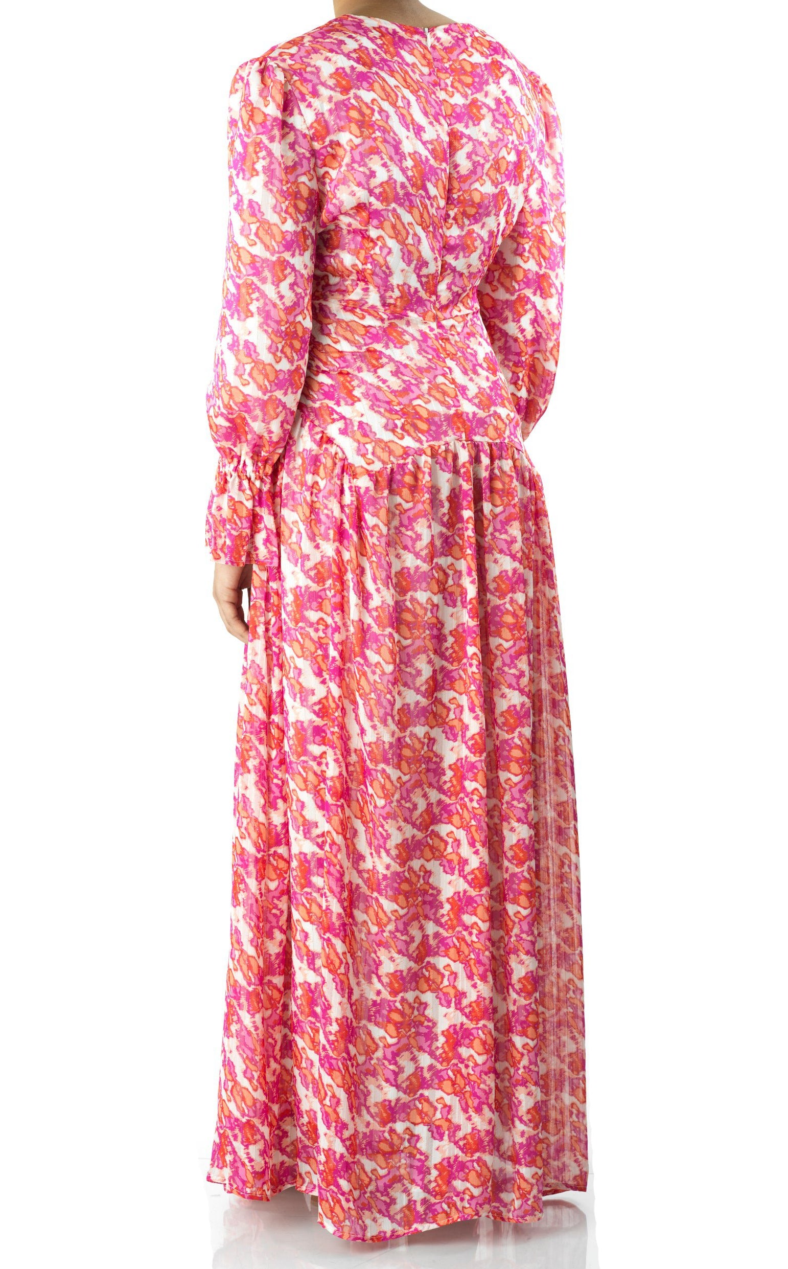Pretty in Pink print maxi dress Kabayare
