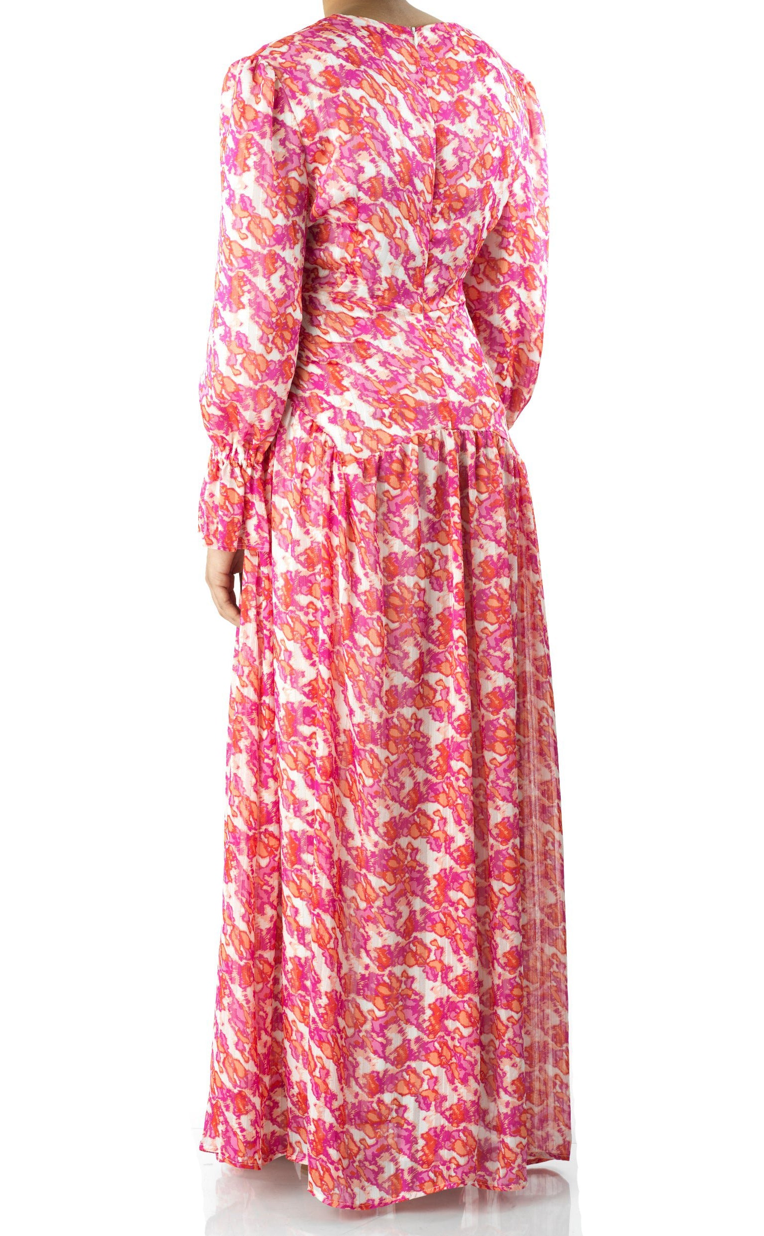 Pretty in Pink print maxi dress Kabayare