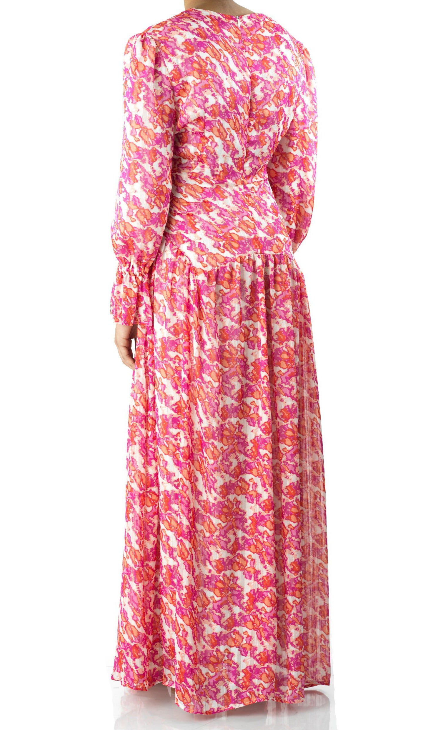 Pretty in Pink print maxi dress Kabayare