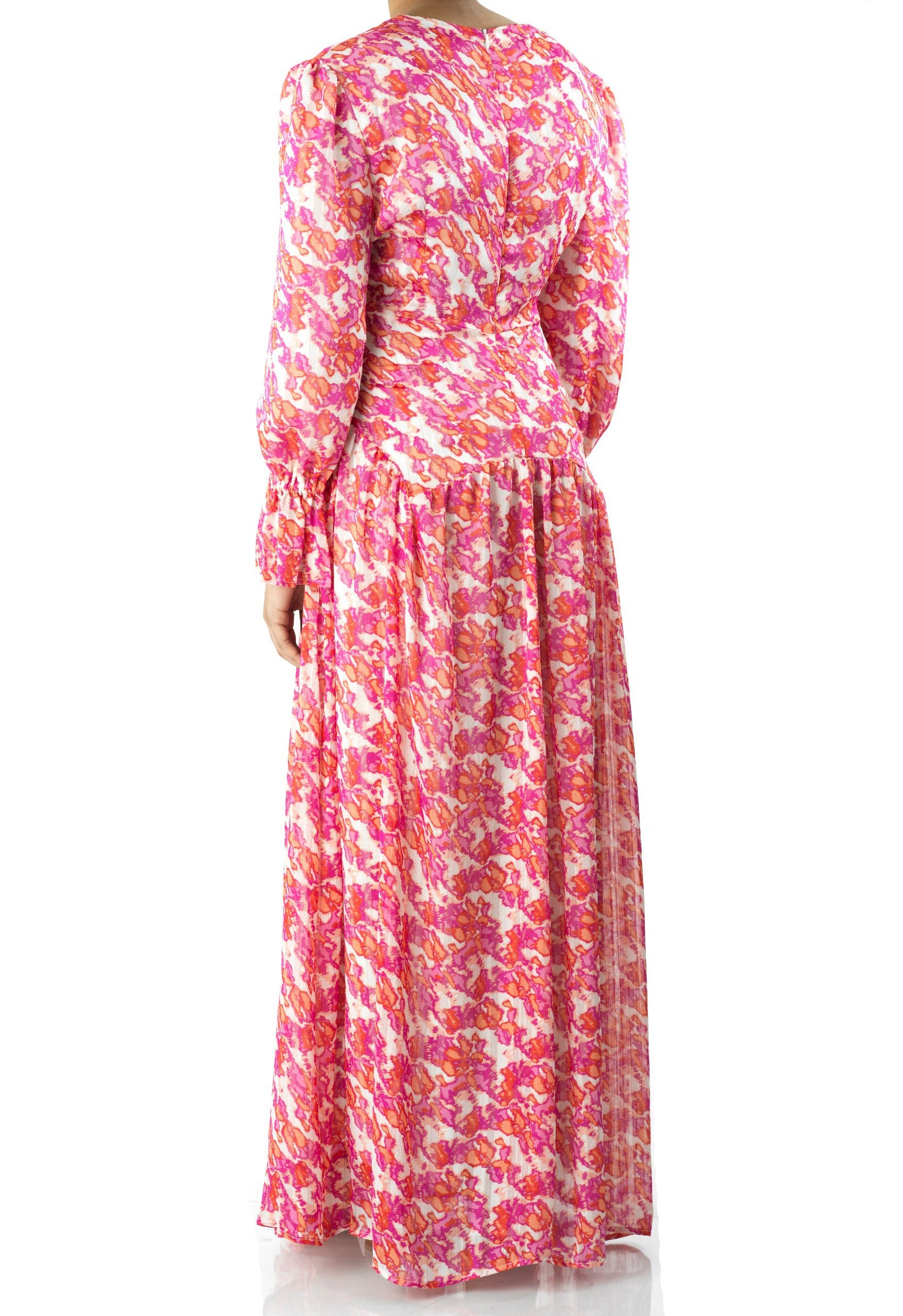 Pretty in Pink print maxi dress Kabayare
