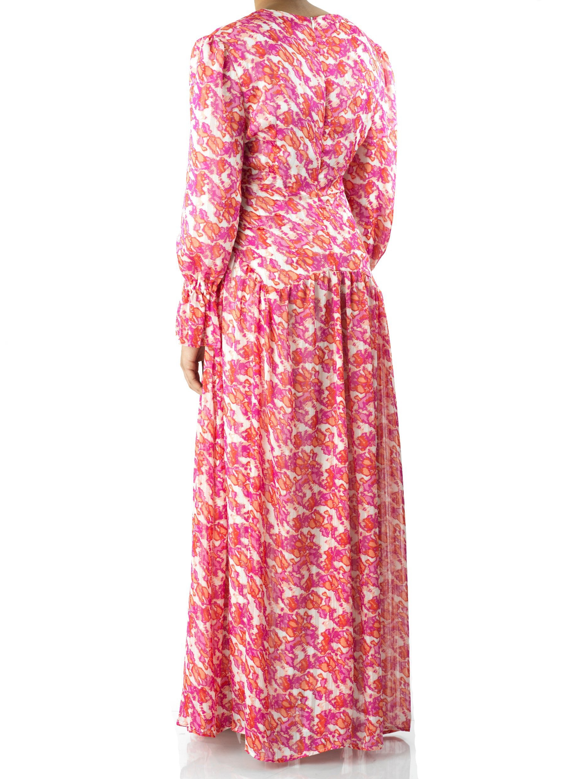 Pretty in Pink print maxi dress Kabayare