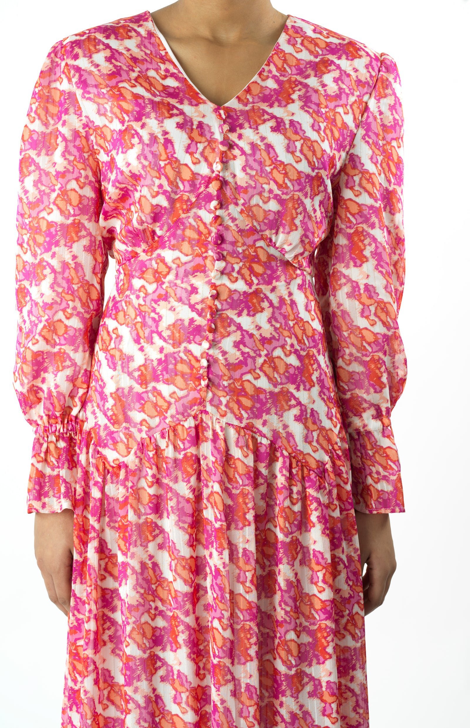 Pretty in Pink print maxi dress Kabayare