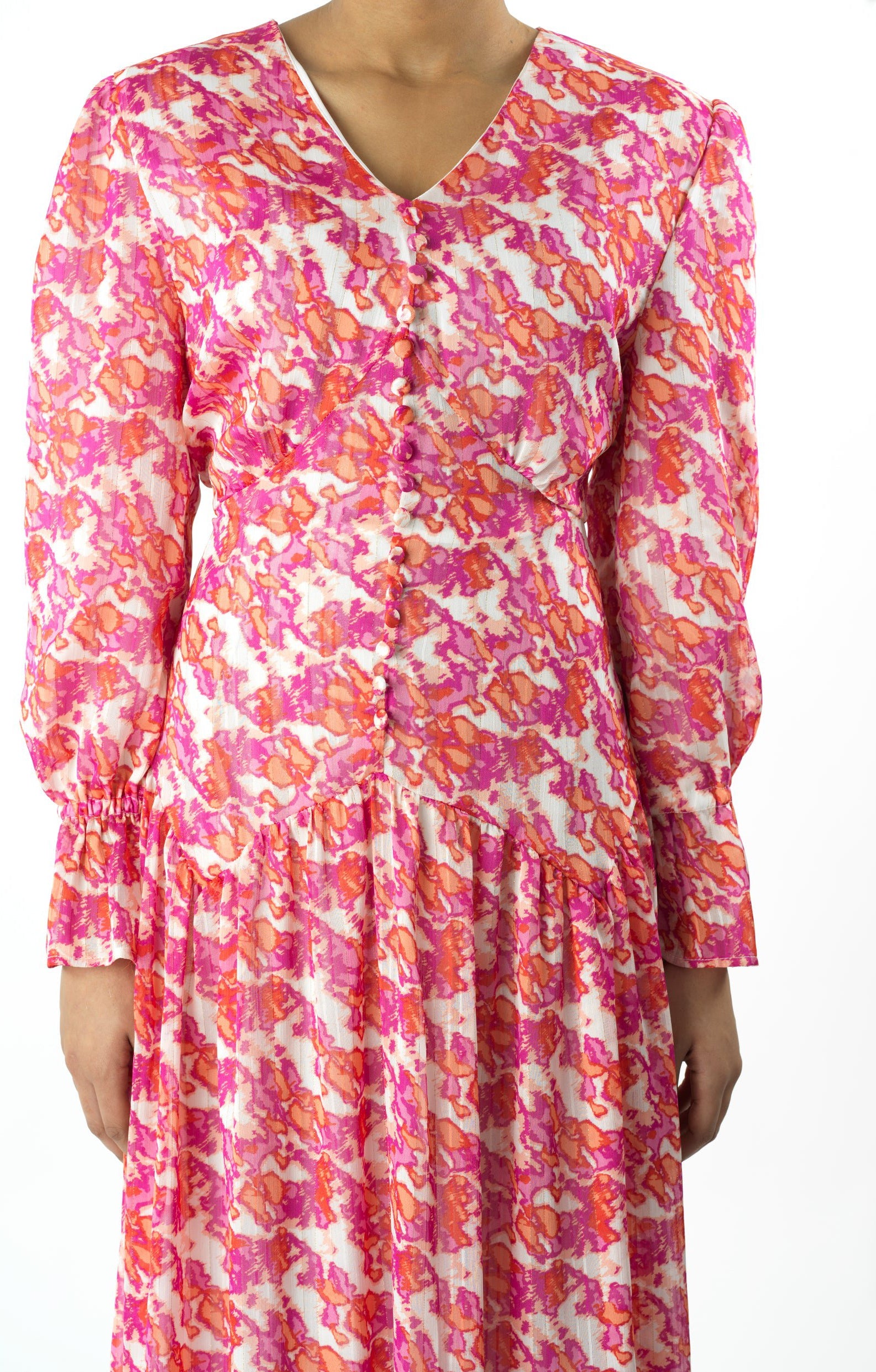 Pretty in Pink  print maxi dress Kabayare