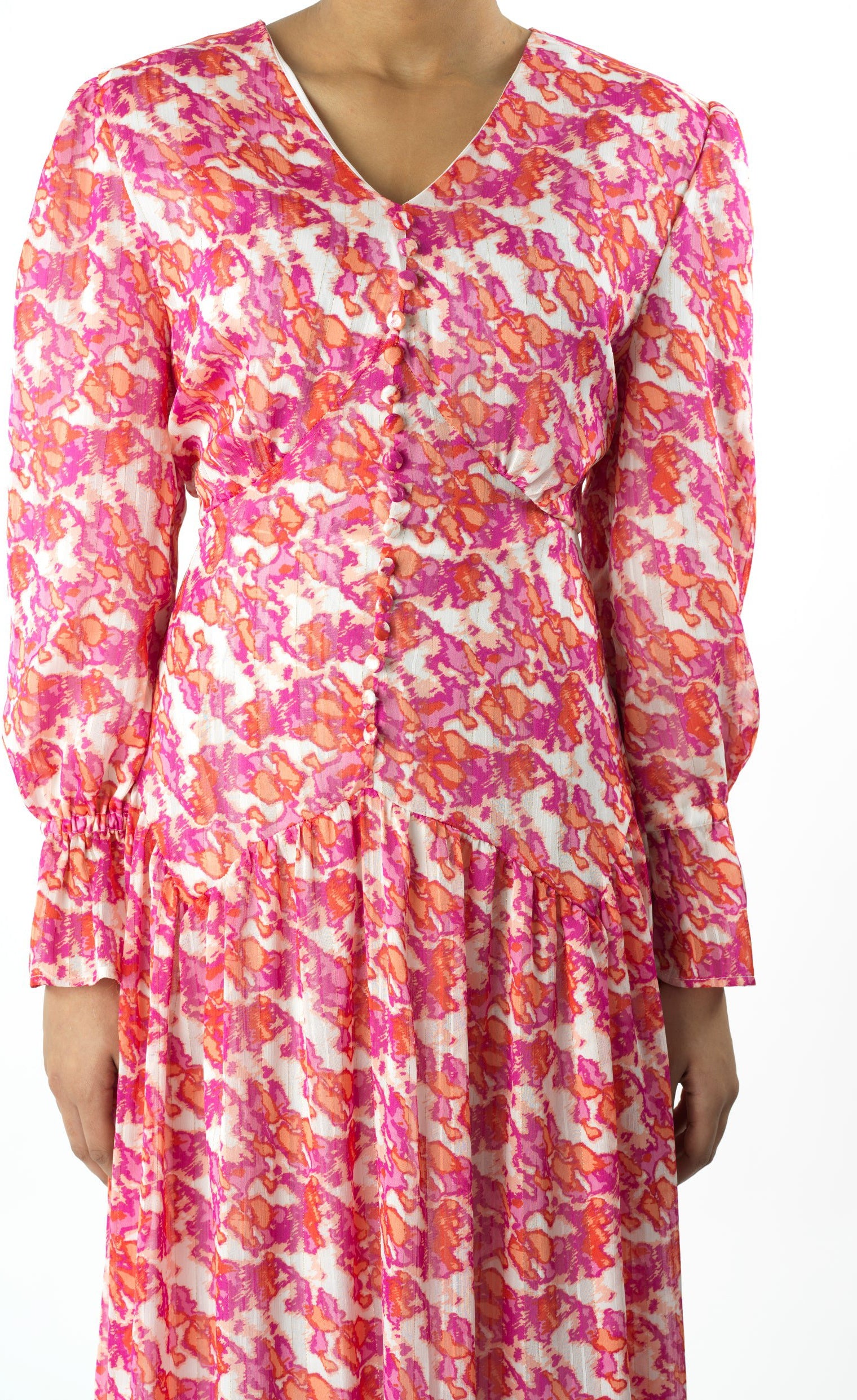 Pretty in Pink print maxi dress Kabayare
