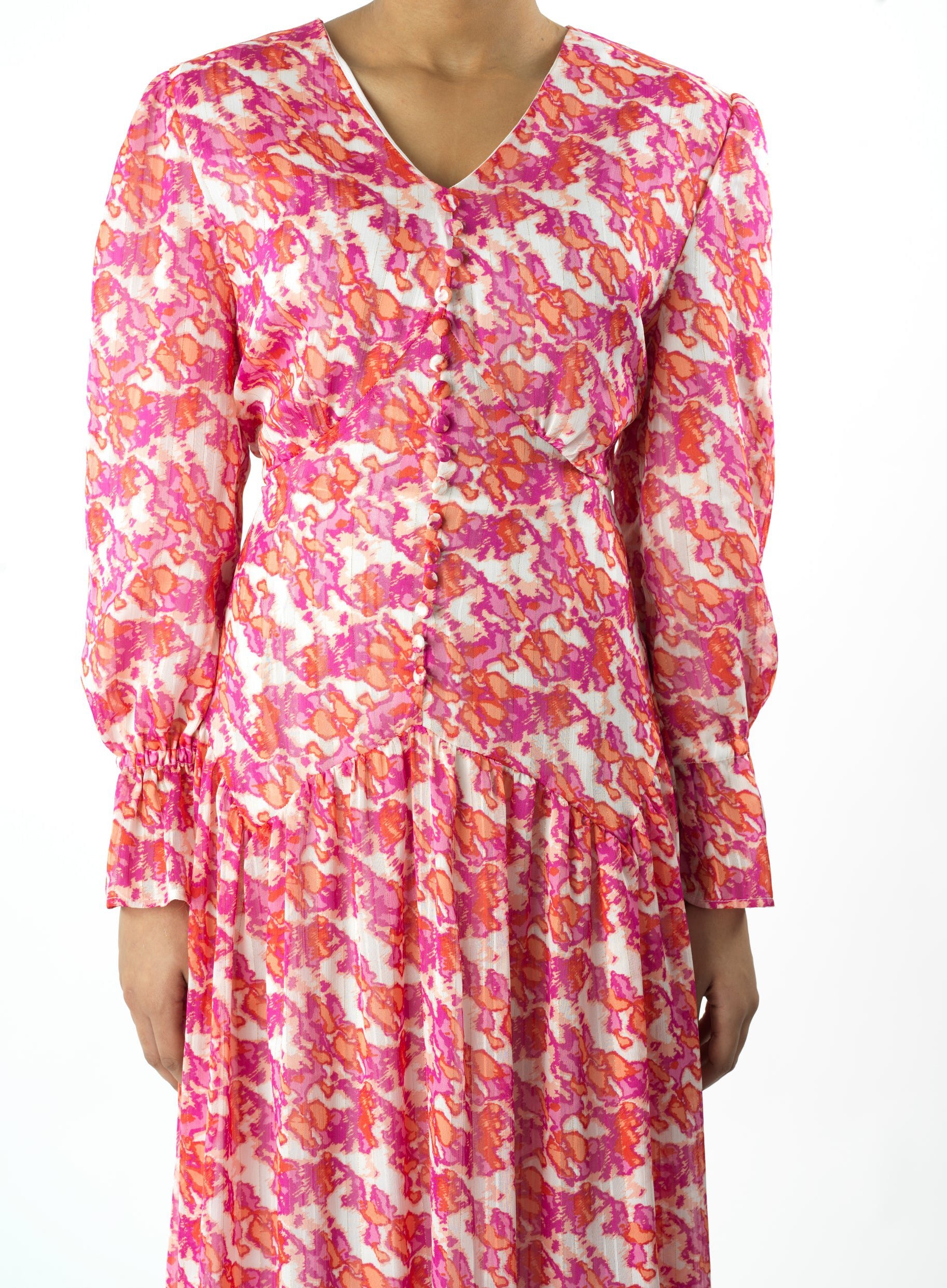 Pretty in Pink print maxi dress Kabayare