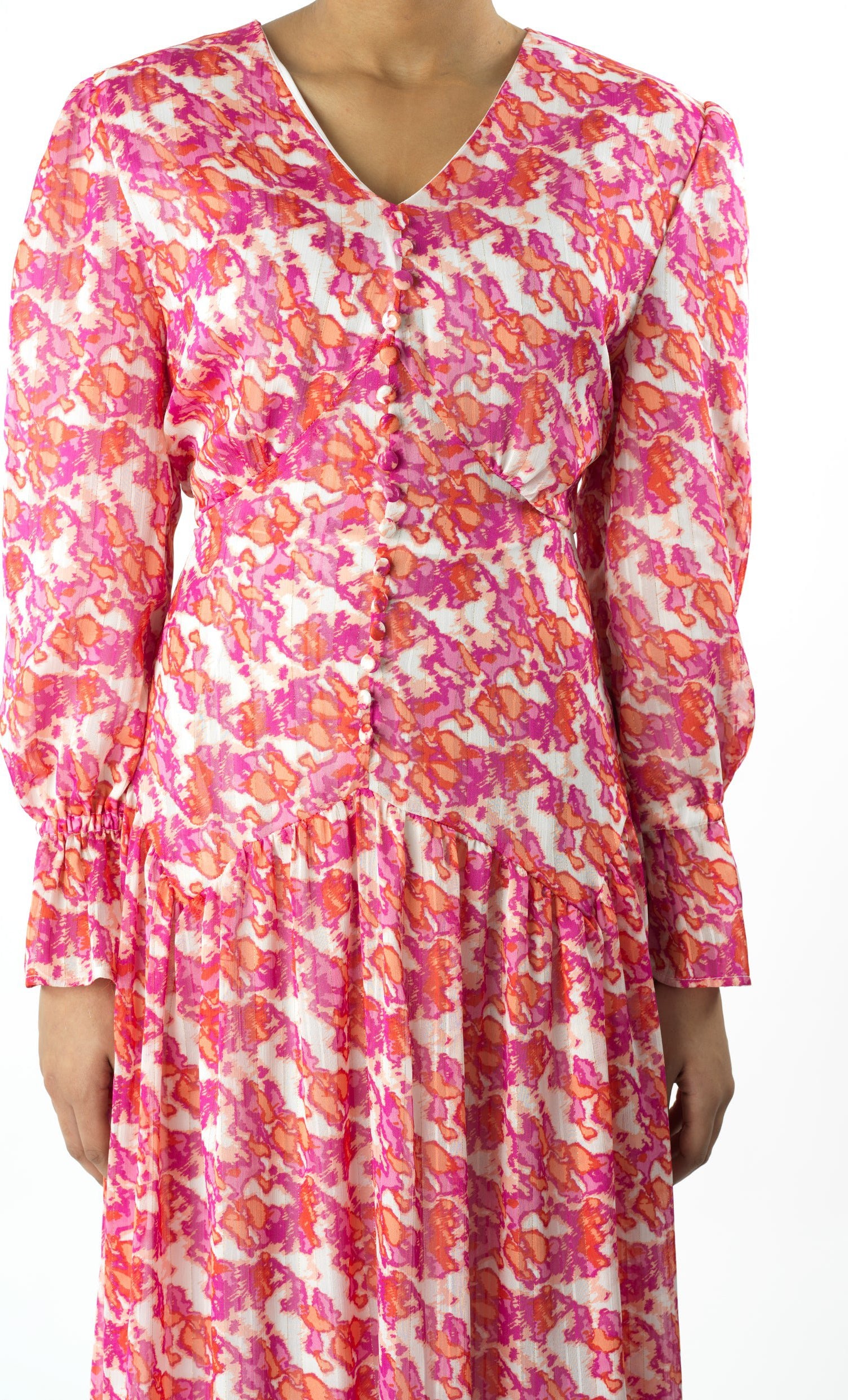 Pretty in Pink  print maxi dress Kabayare