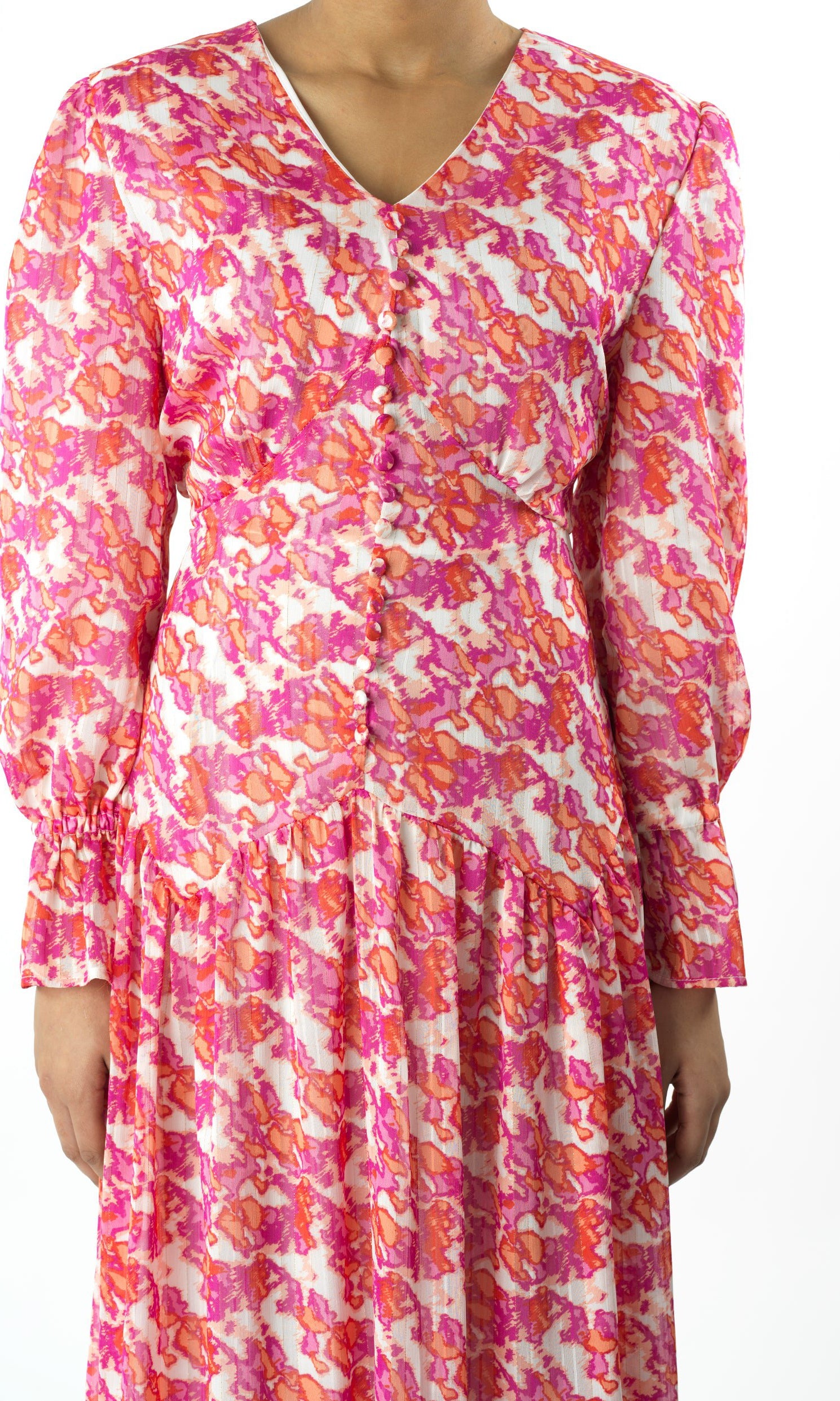 Pretty in Pink print maxi dress Kabayare