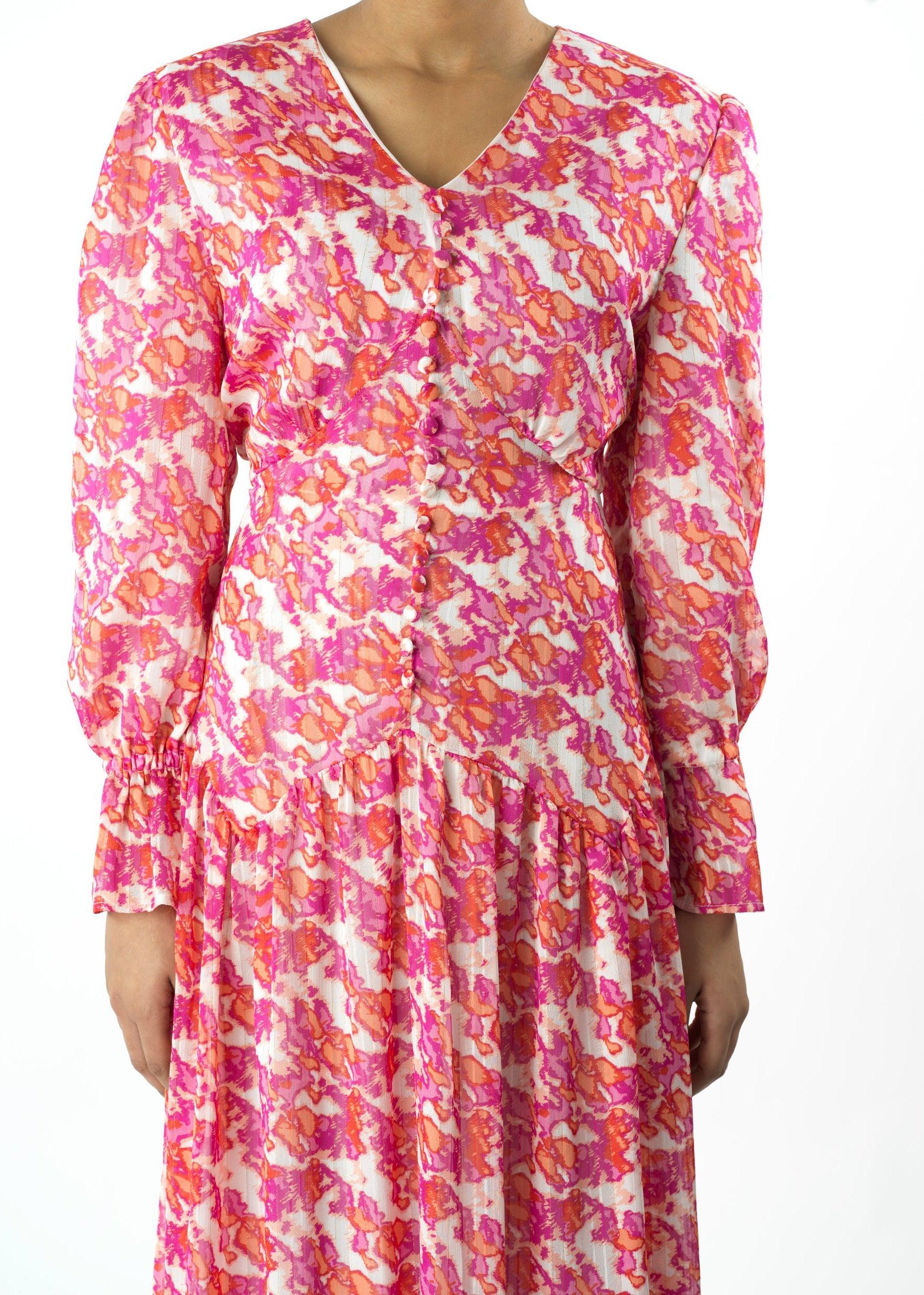 Pretty in Pink print maxi dress Kabayare