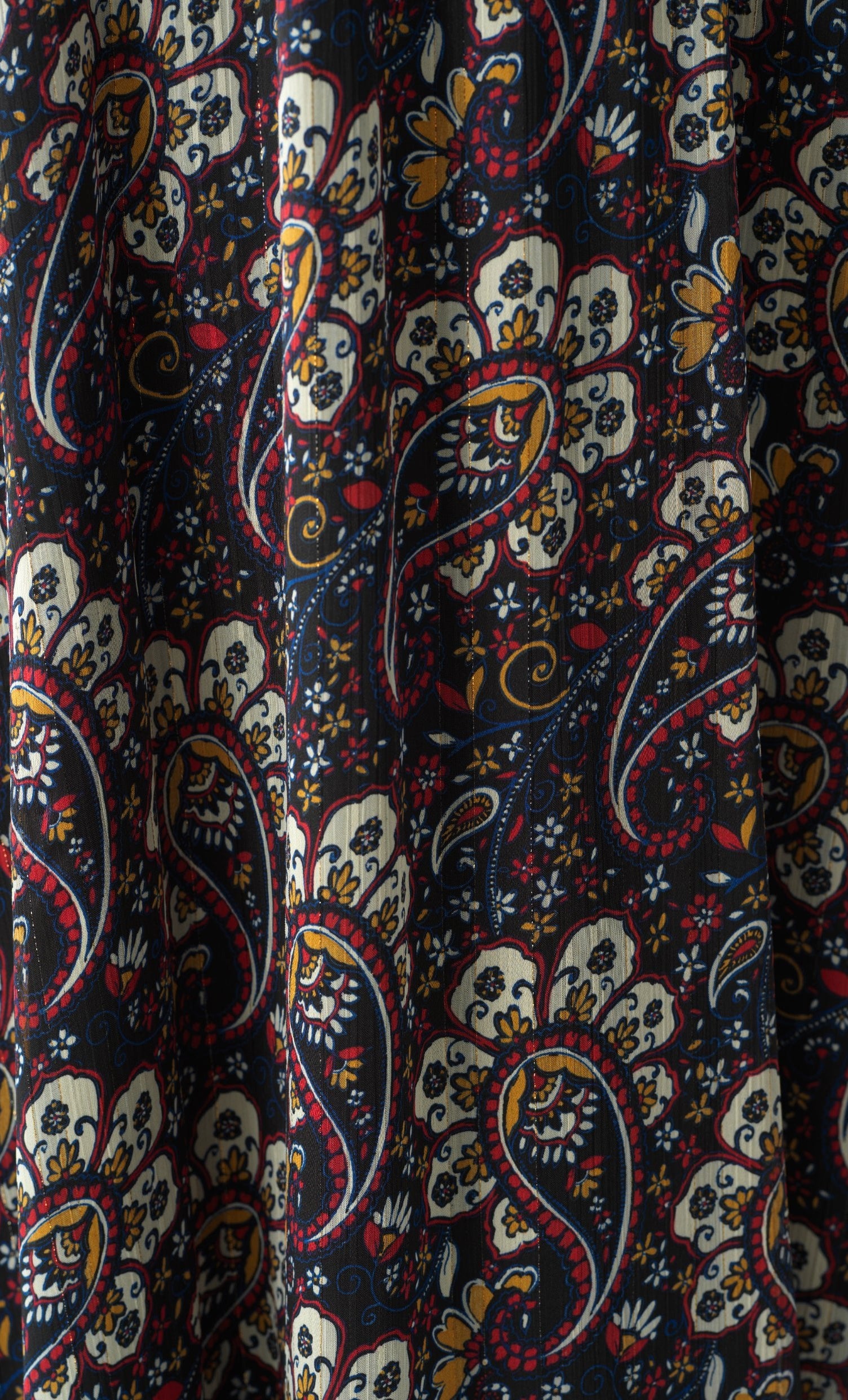 Pretty Paisley print v-neck chiffon maxi dress Kabayare