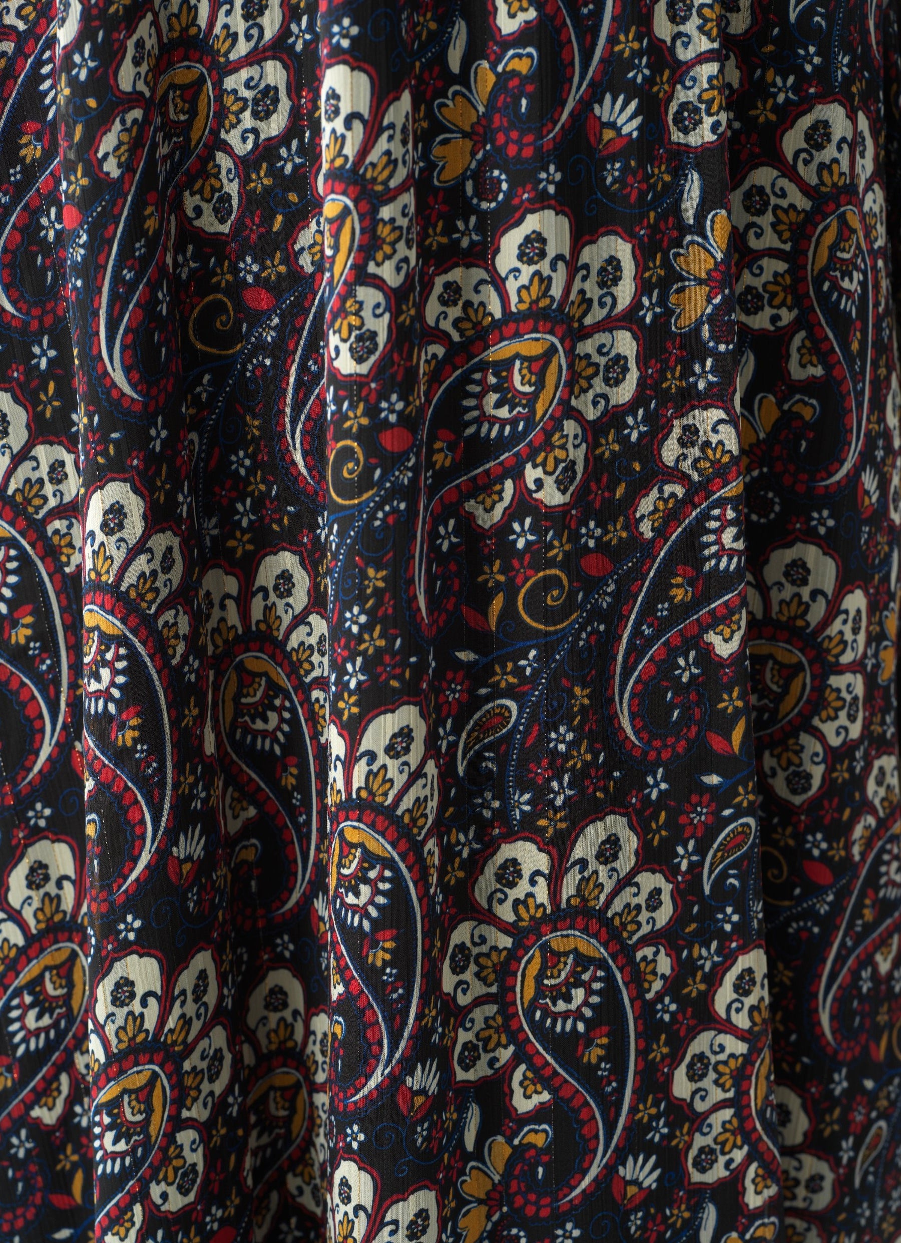 Pretty Paisley print v-neck chiffon maxi dress Kabayare
