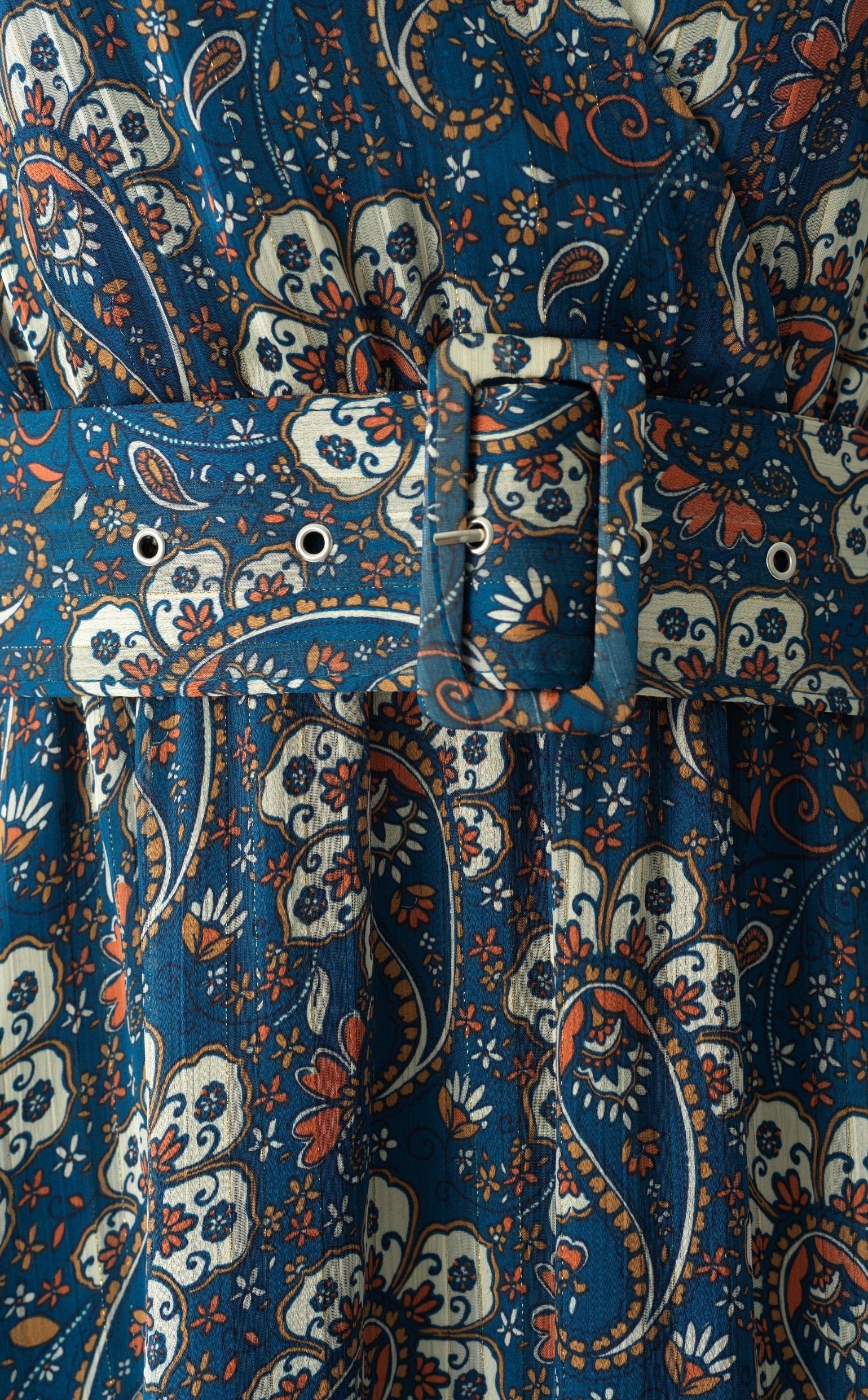 Pretty Paisley print v-neck chiffon maxi dress Kabayare