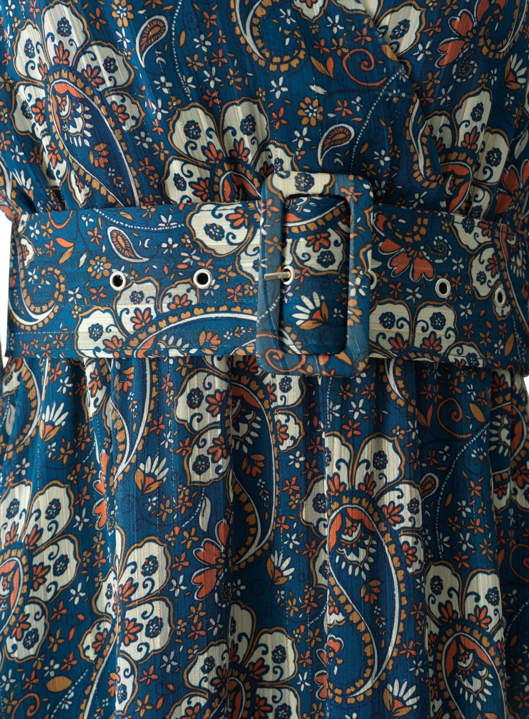 Pretty Paisley print v-neck chiffon maxi dress Kabayare