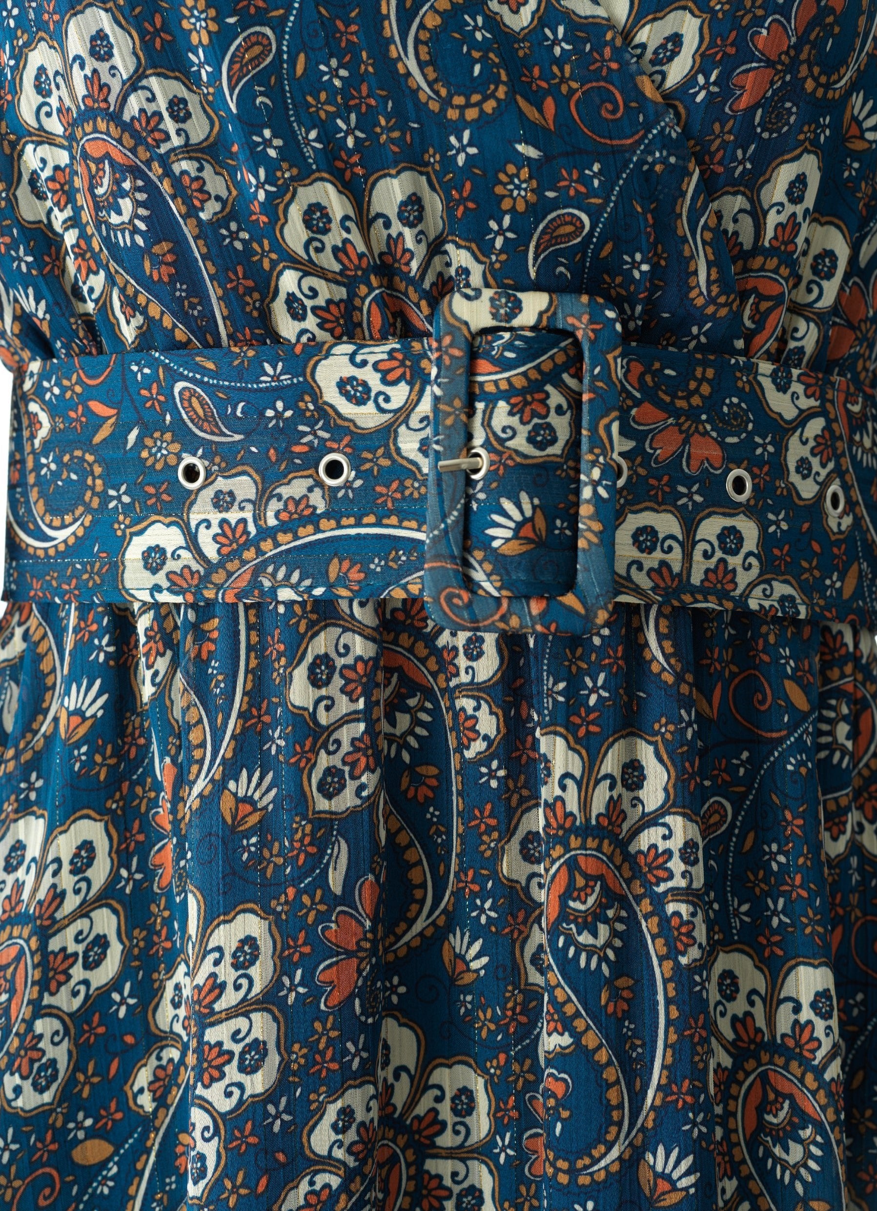 Pretty Paisley print v-neck chiffon maxi dress Kabayare
