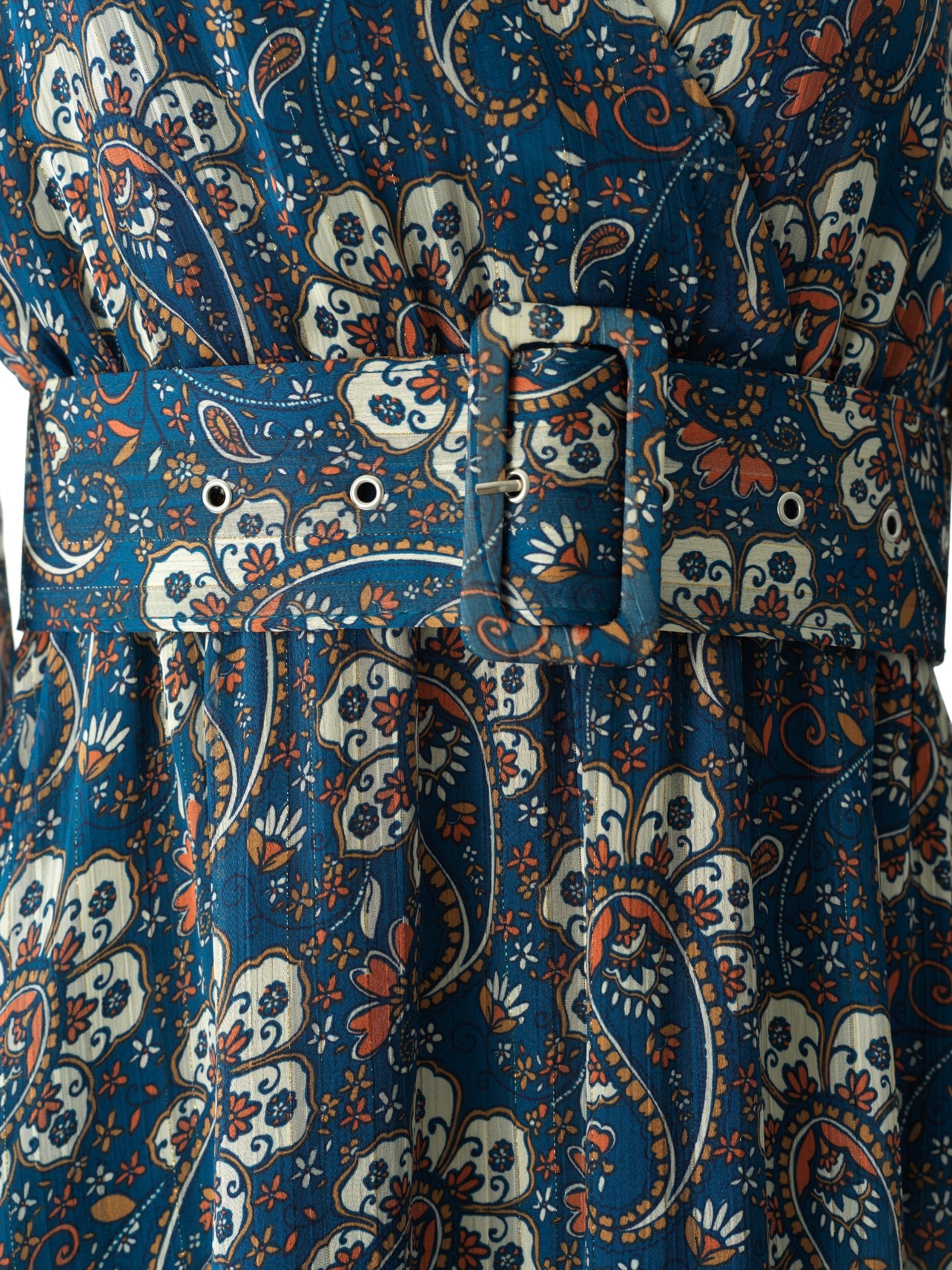 Pretty Paisley print v-neck chiffon maxi dress Kabayare