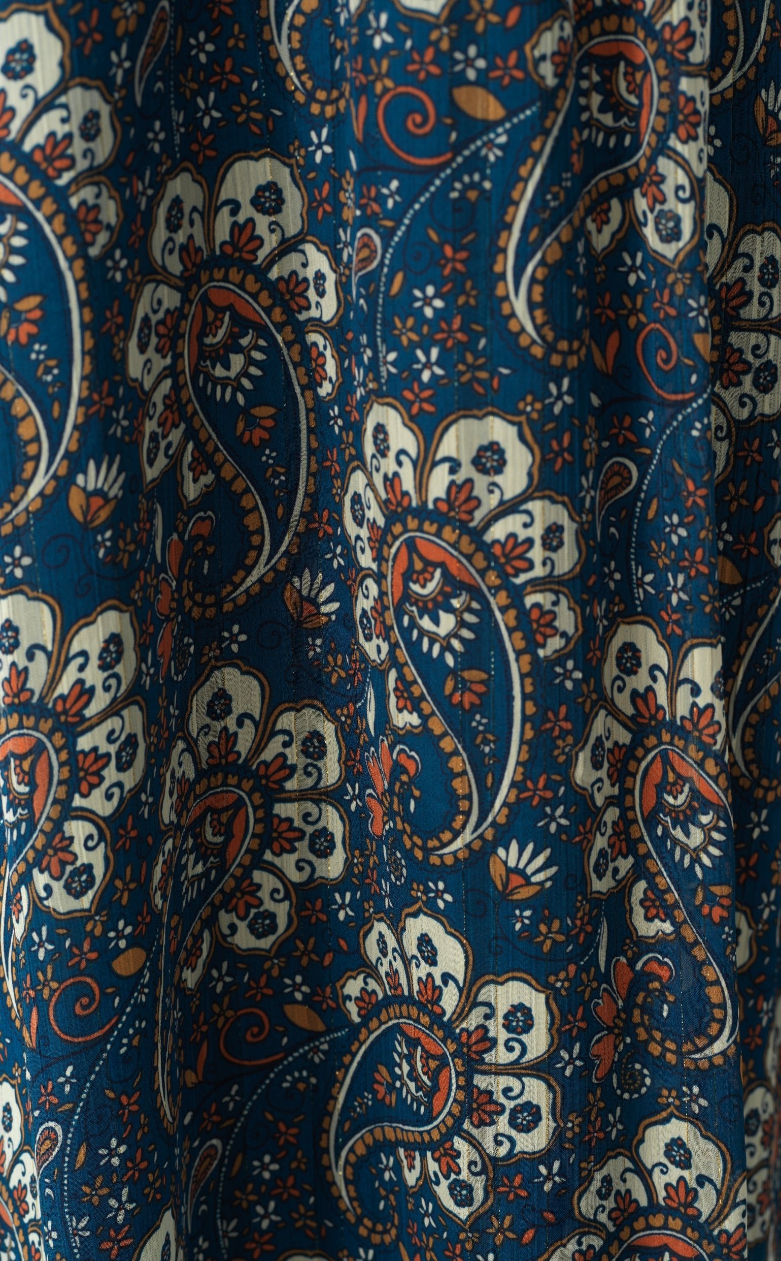 Pretty Paisley print v-neck chiffon maxi dress Kabayare