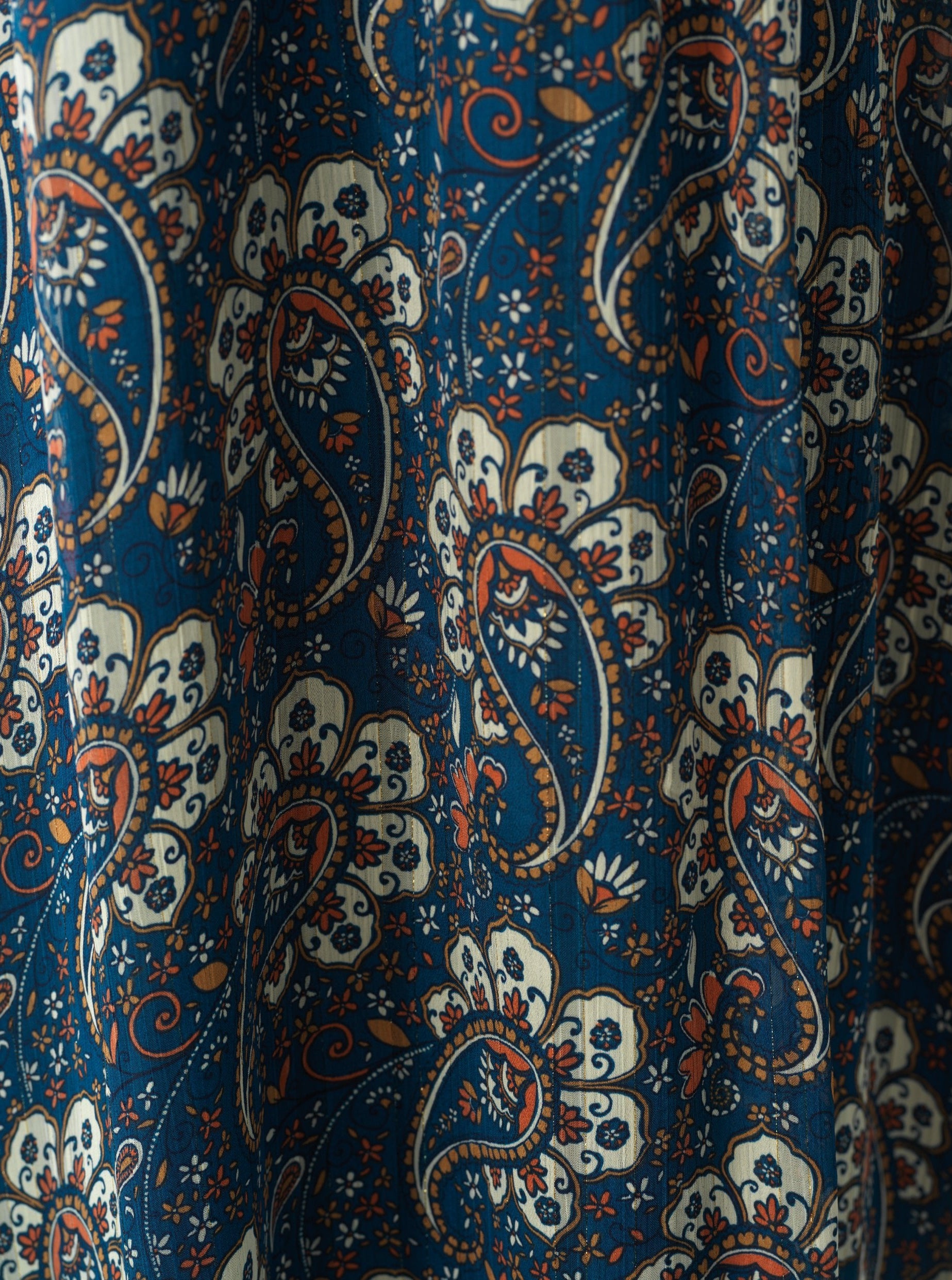 Pretty Paisley print v-neck chiffon maxi dress Kabayare