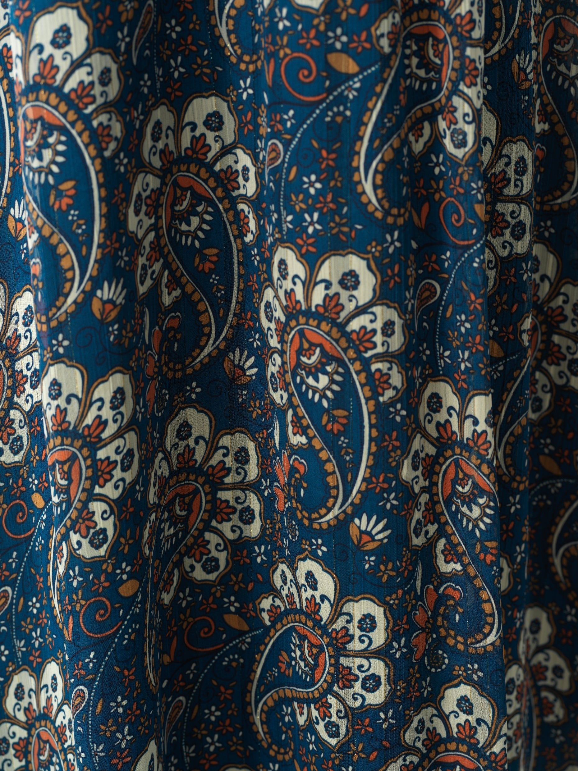 Pretty Paisley print v-neck chiffon maxi dress Kabayare