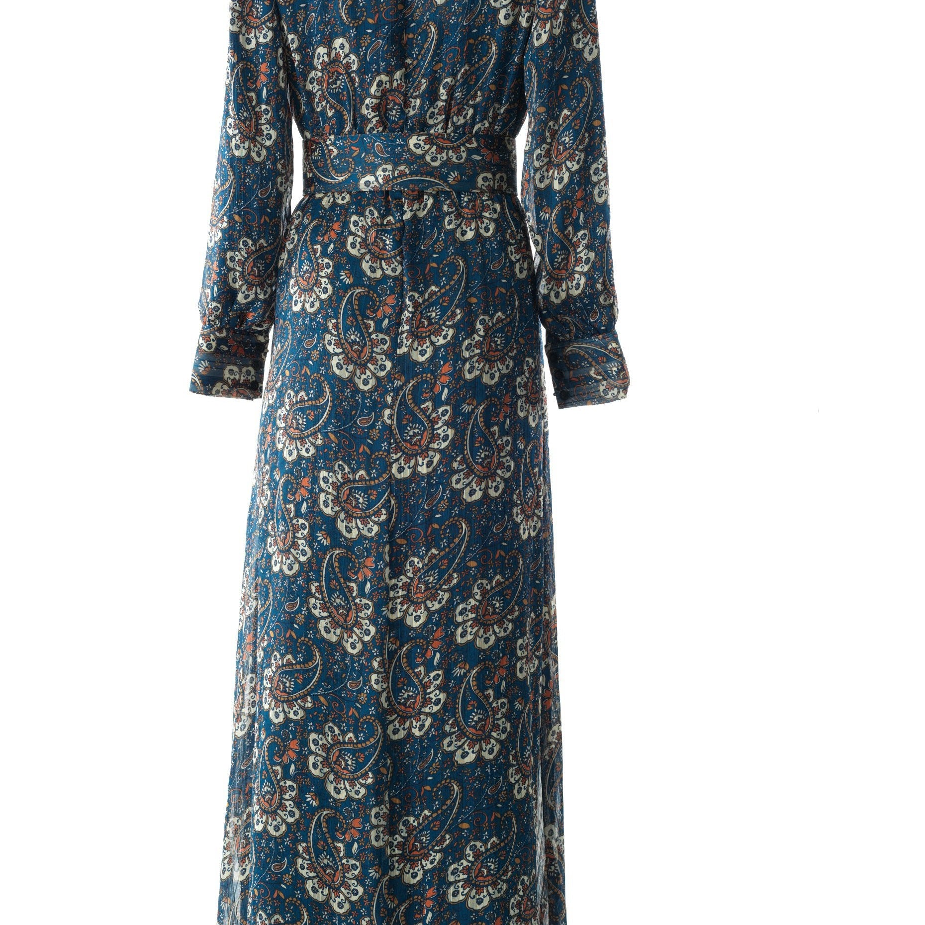 Pretty Paisley print v-neck chiffon maxi dress Kabayare