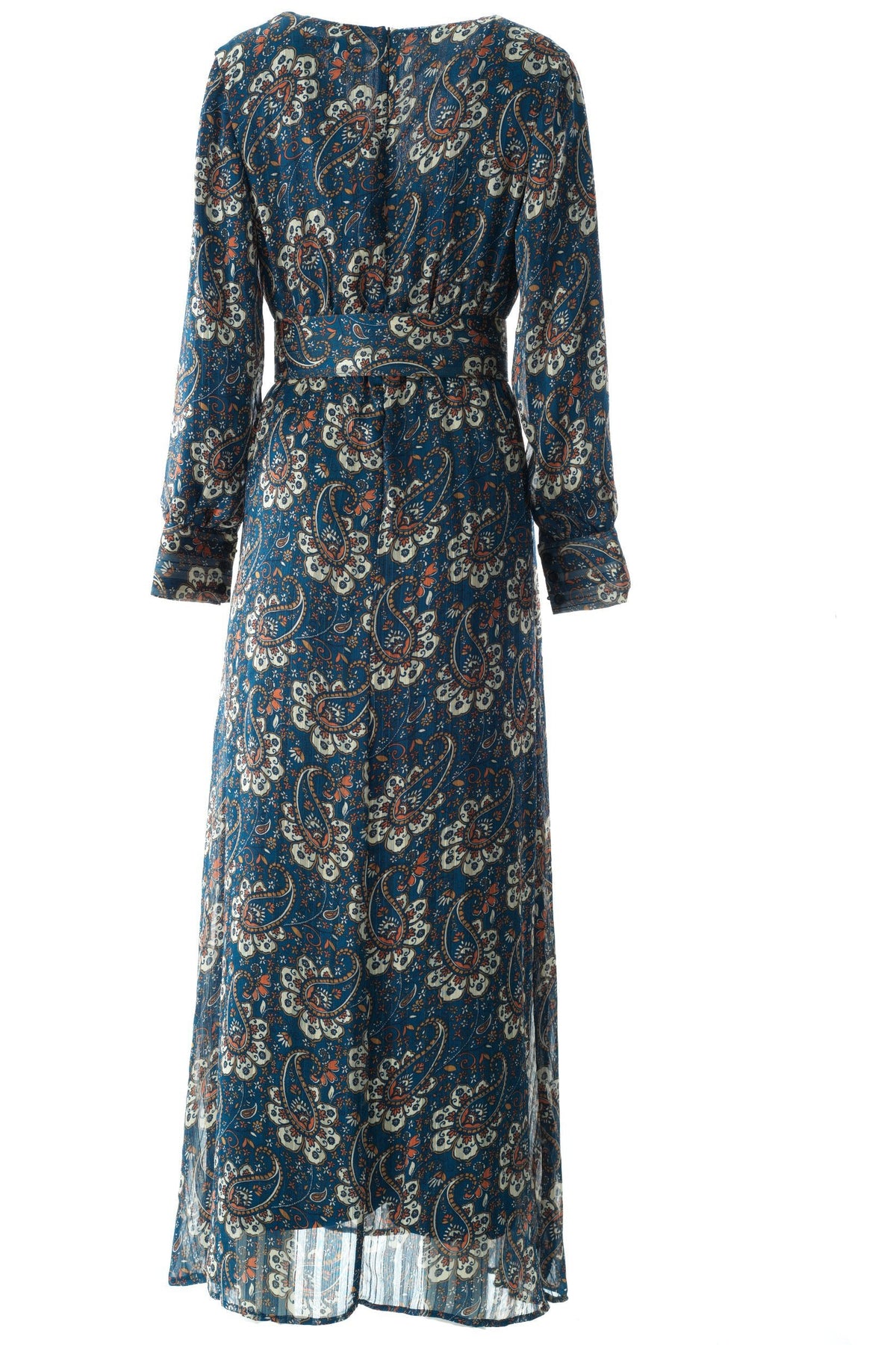Pretty Paisley print v-neck chiffon maxi dress Kabayare