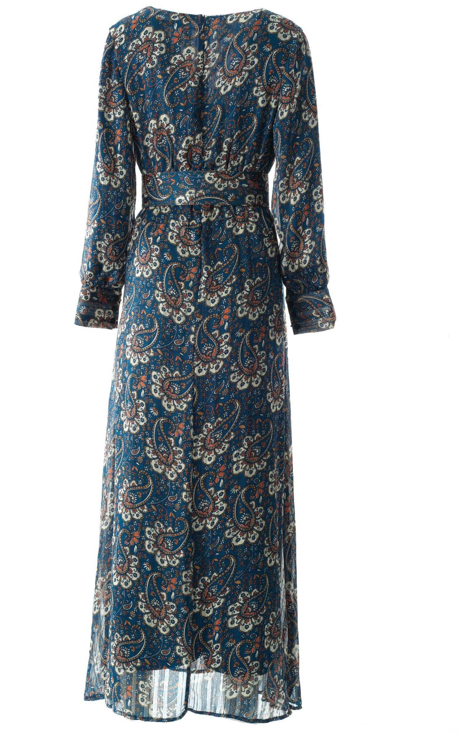 Pretty Paisley print v-neck chiffon maxi dress Kabayare