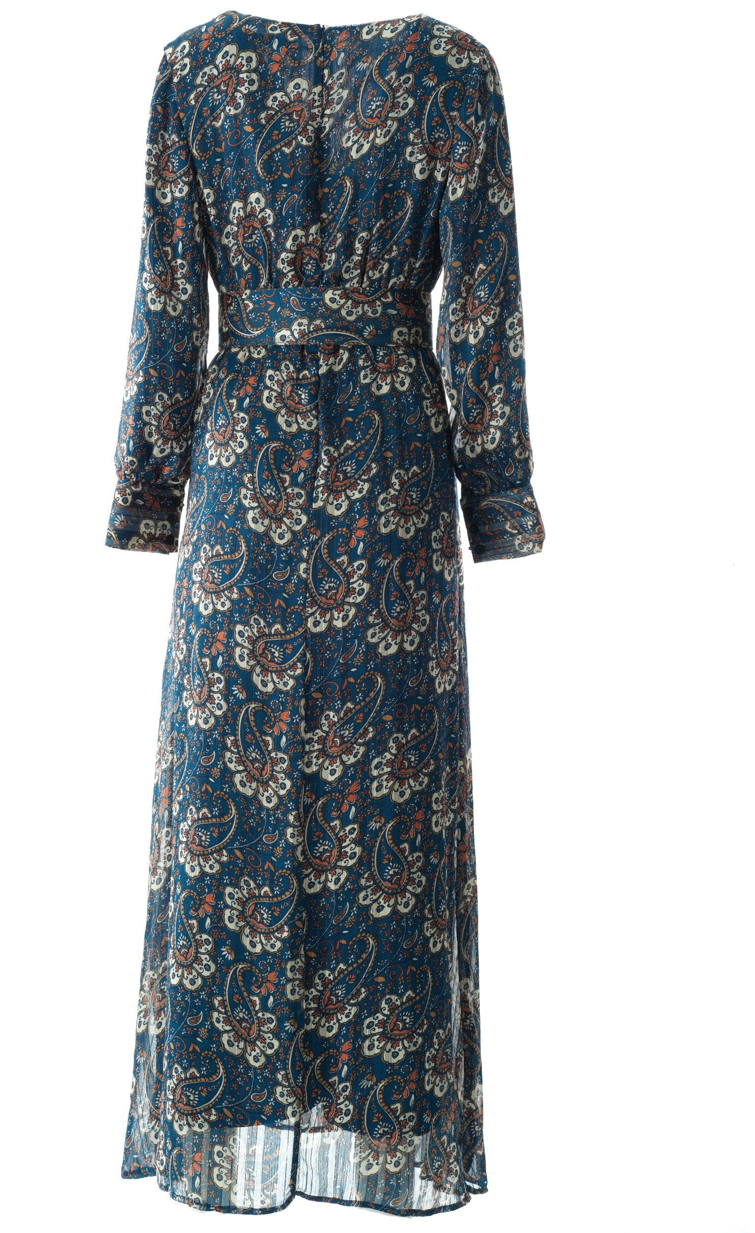 Pretty Paisley print v-neck chiffon maxi dress Kabayare