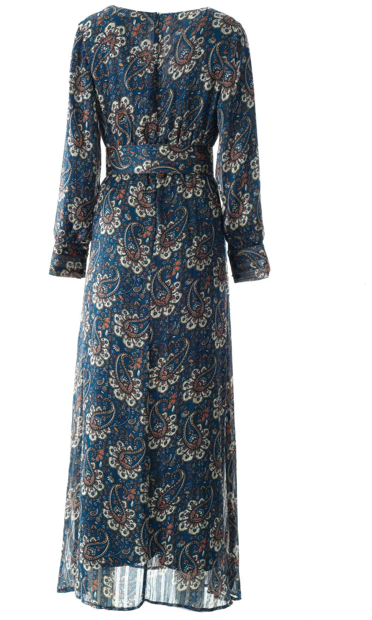 Pretty Paisley print v-neck chiffon maxi dress Kabayare