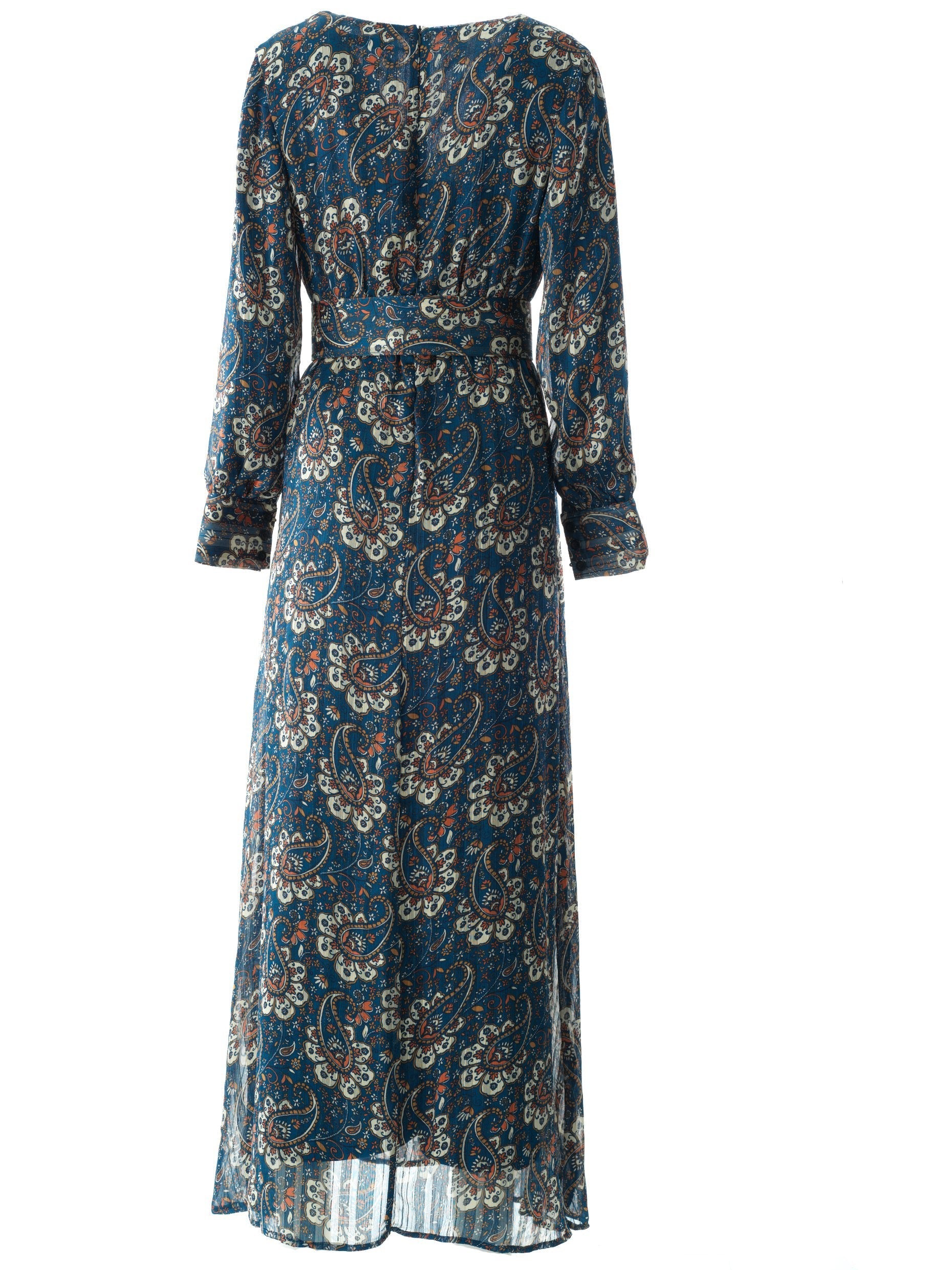 Pretty Paisley print v-neck chiffon maxi dress Kabayare