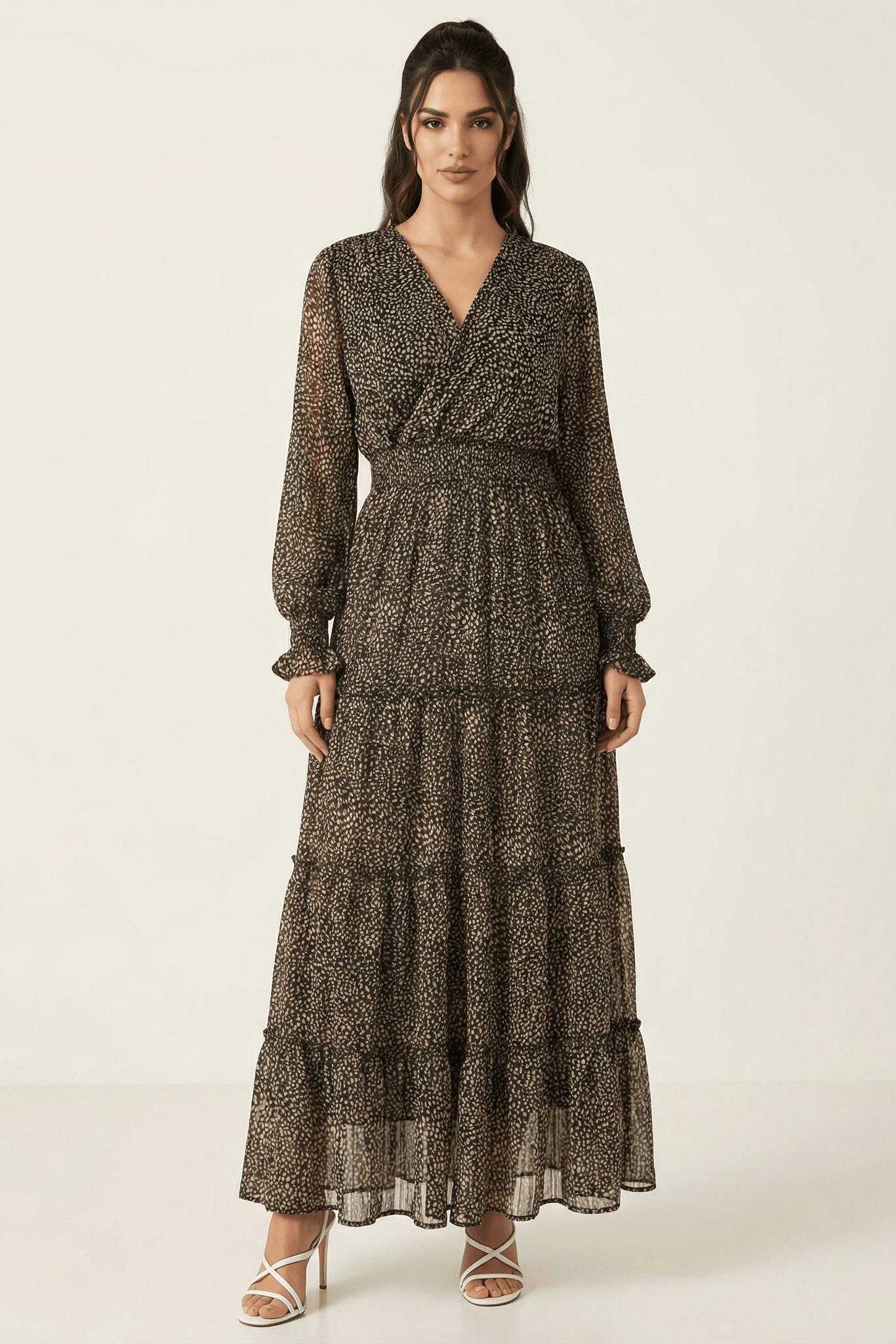 Pretty Petite tiered maxi dress Kabayare