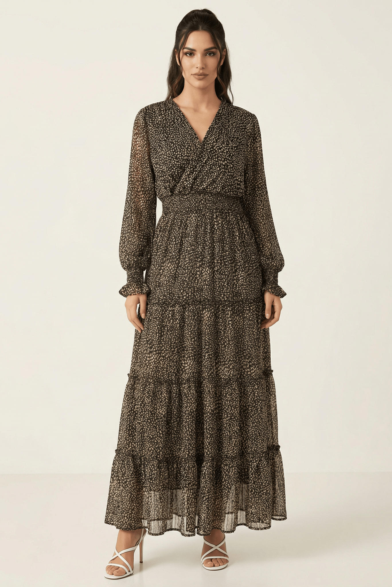 Pretty Petite tiered maxi dress Kabayare