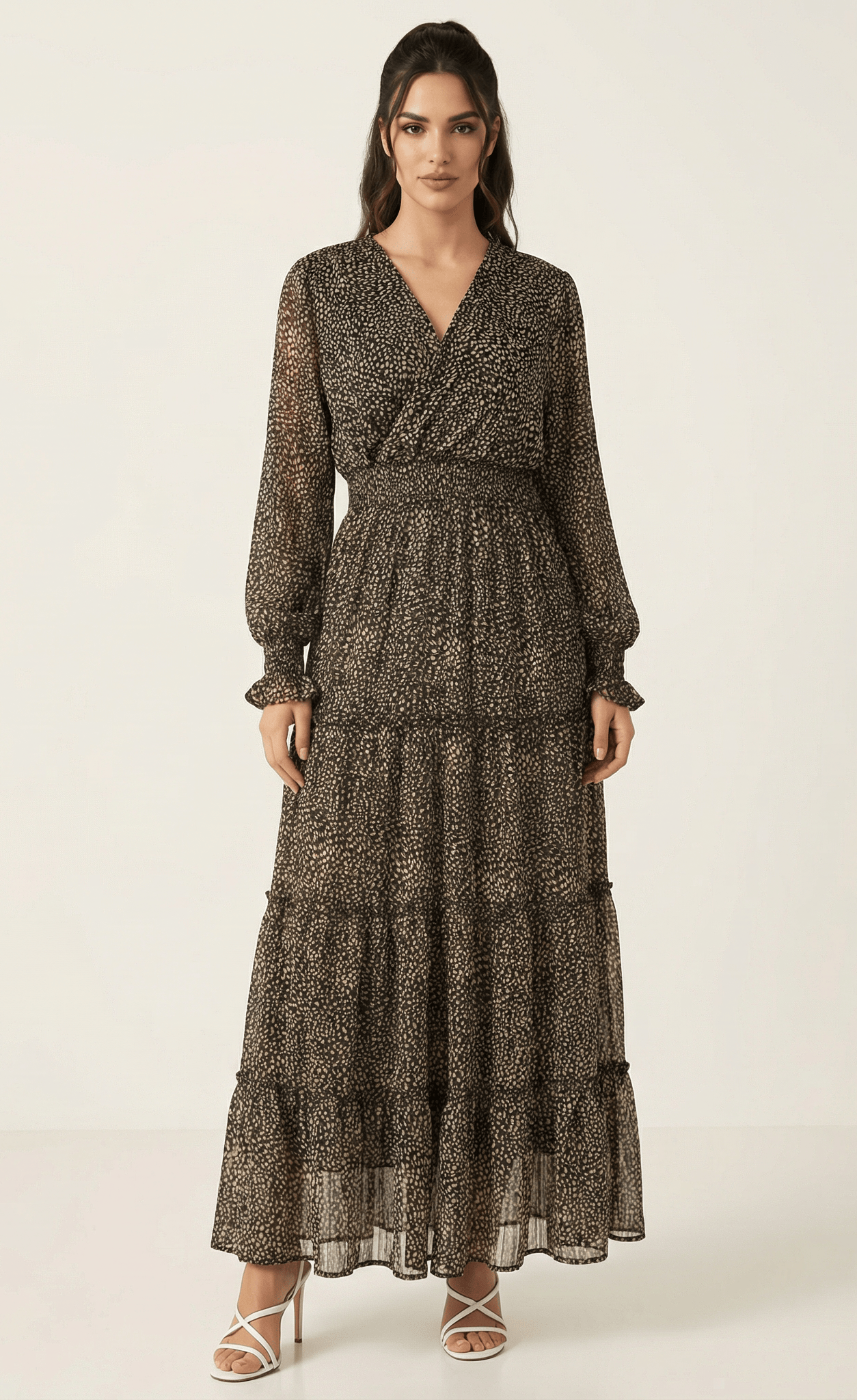 Pretty Petite tiered maxi dress Kabayare