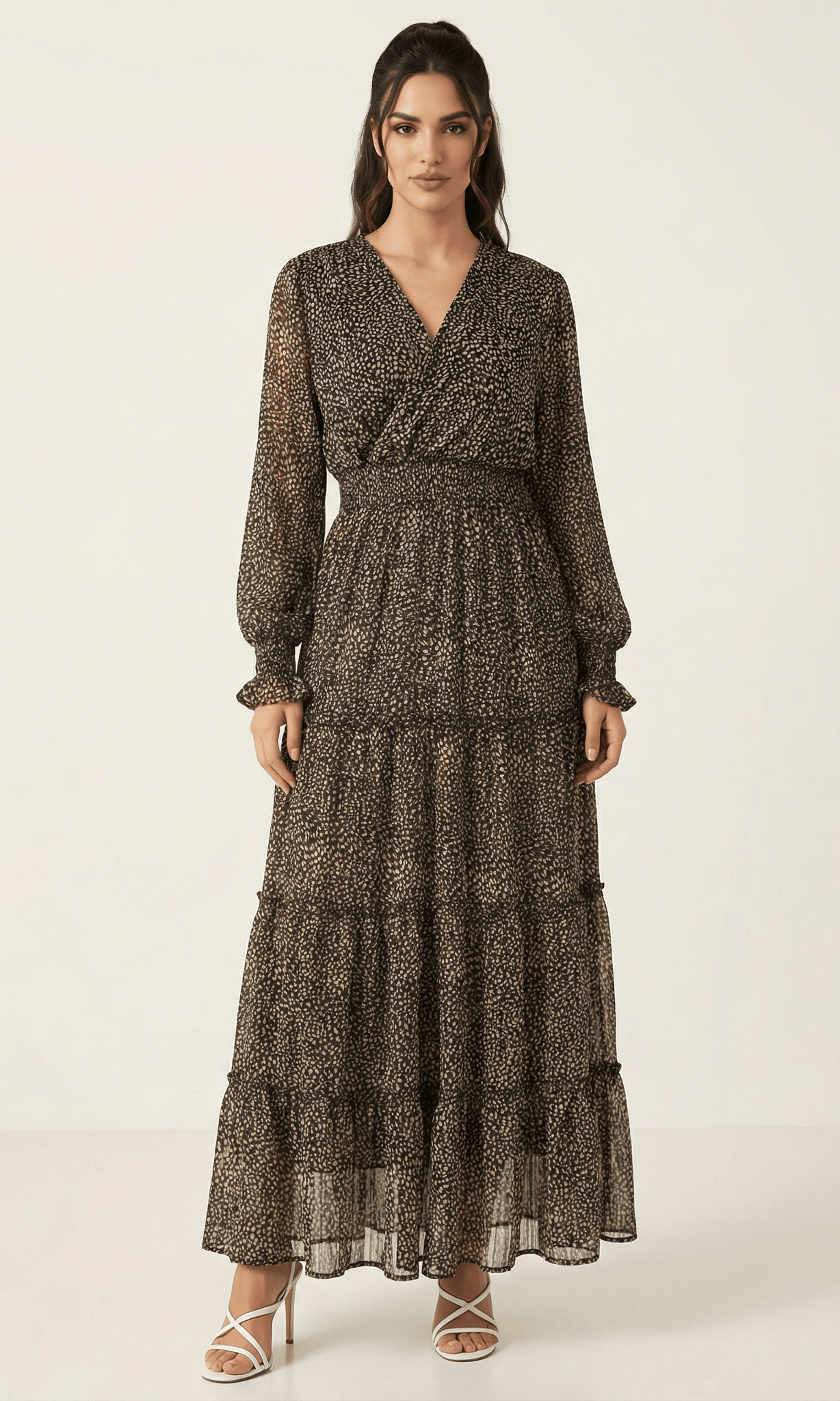 Pretty Petite tiered maxi dress Kabayare