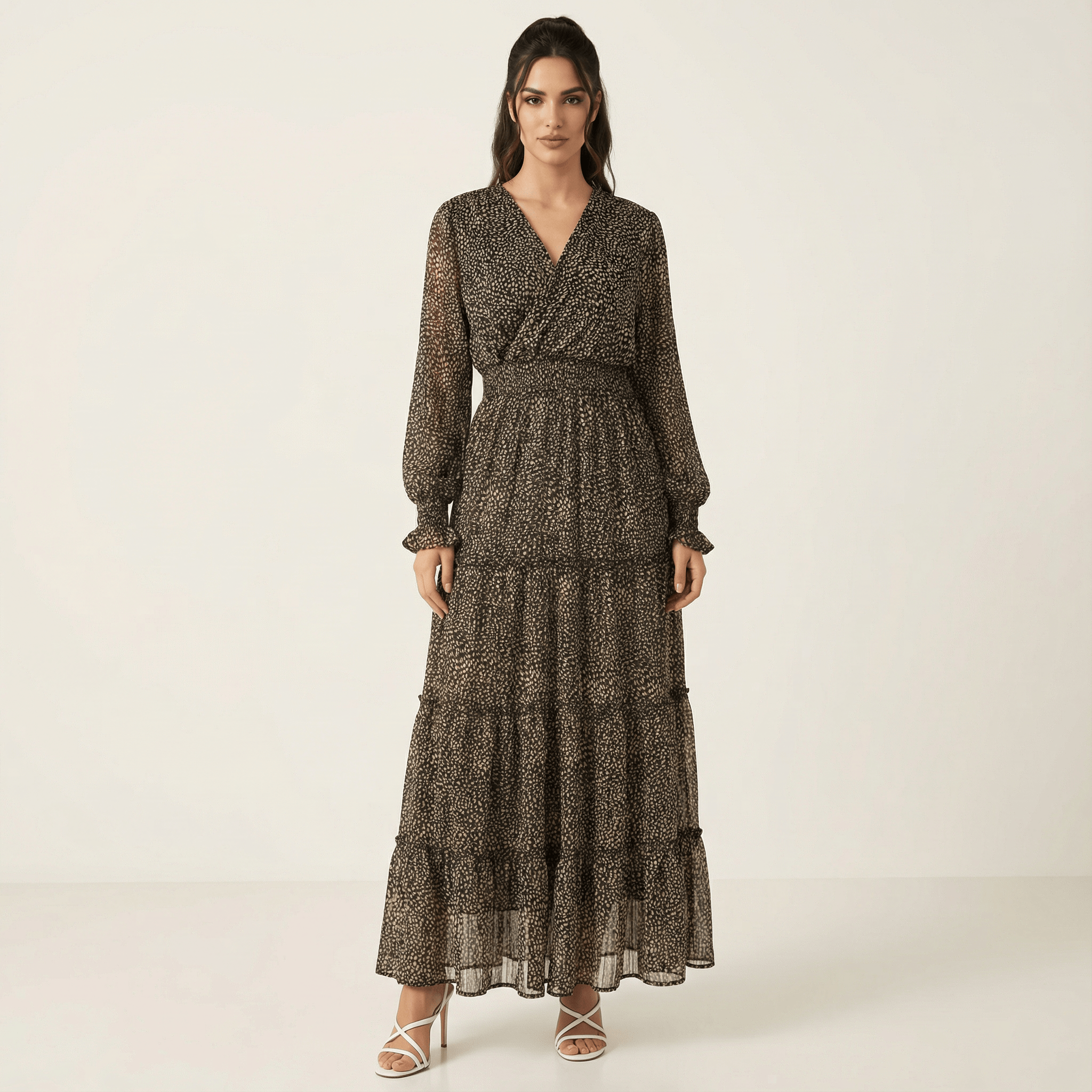 Pretty Petite tiered maxi dress Kabayare