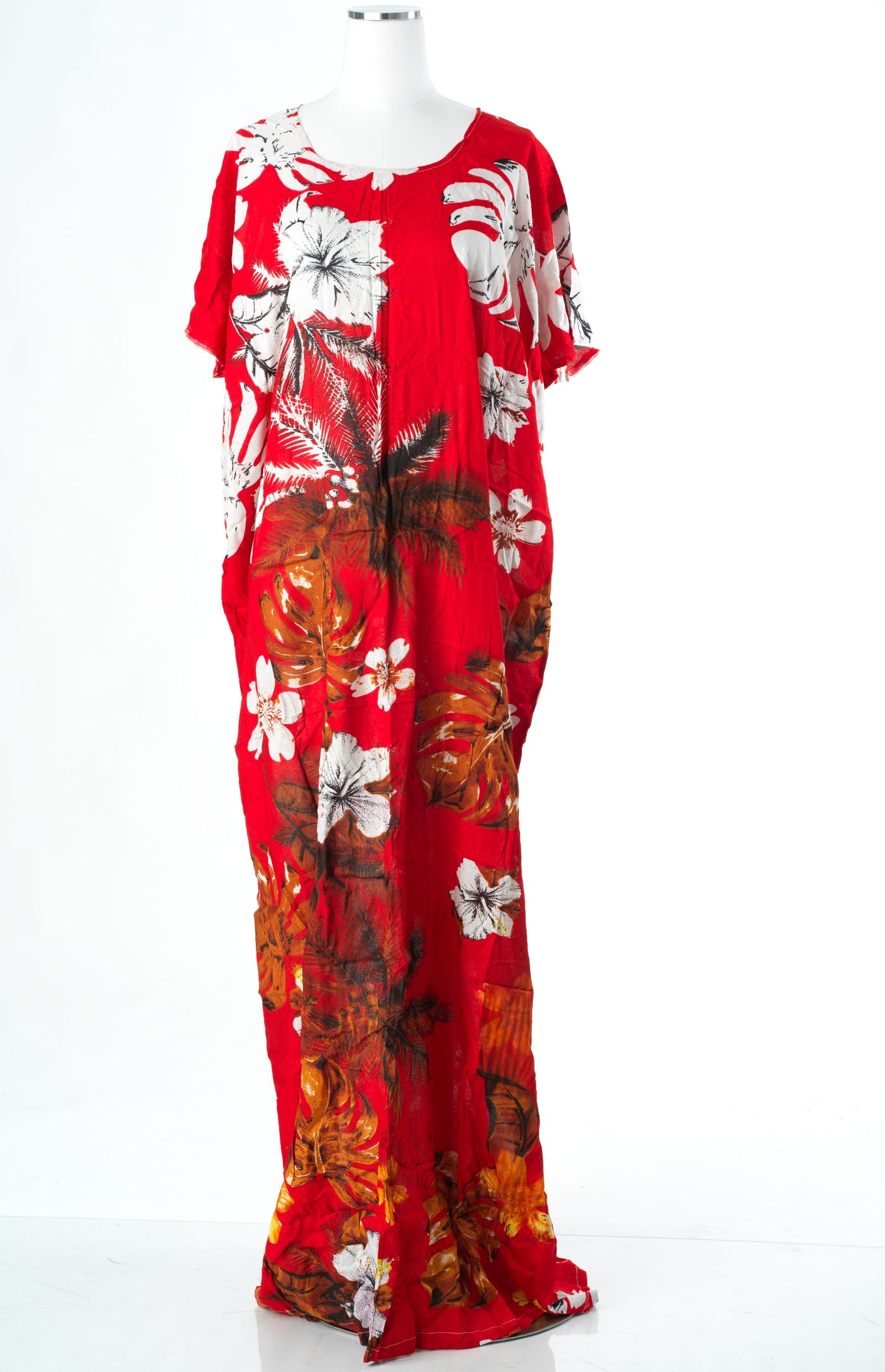 Red Blossom print bati dress Kabayare