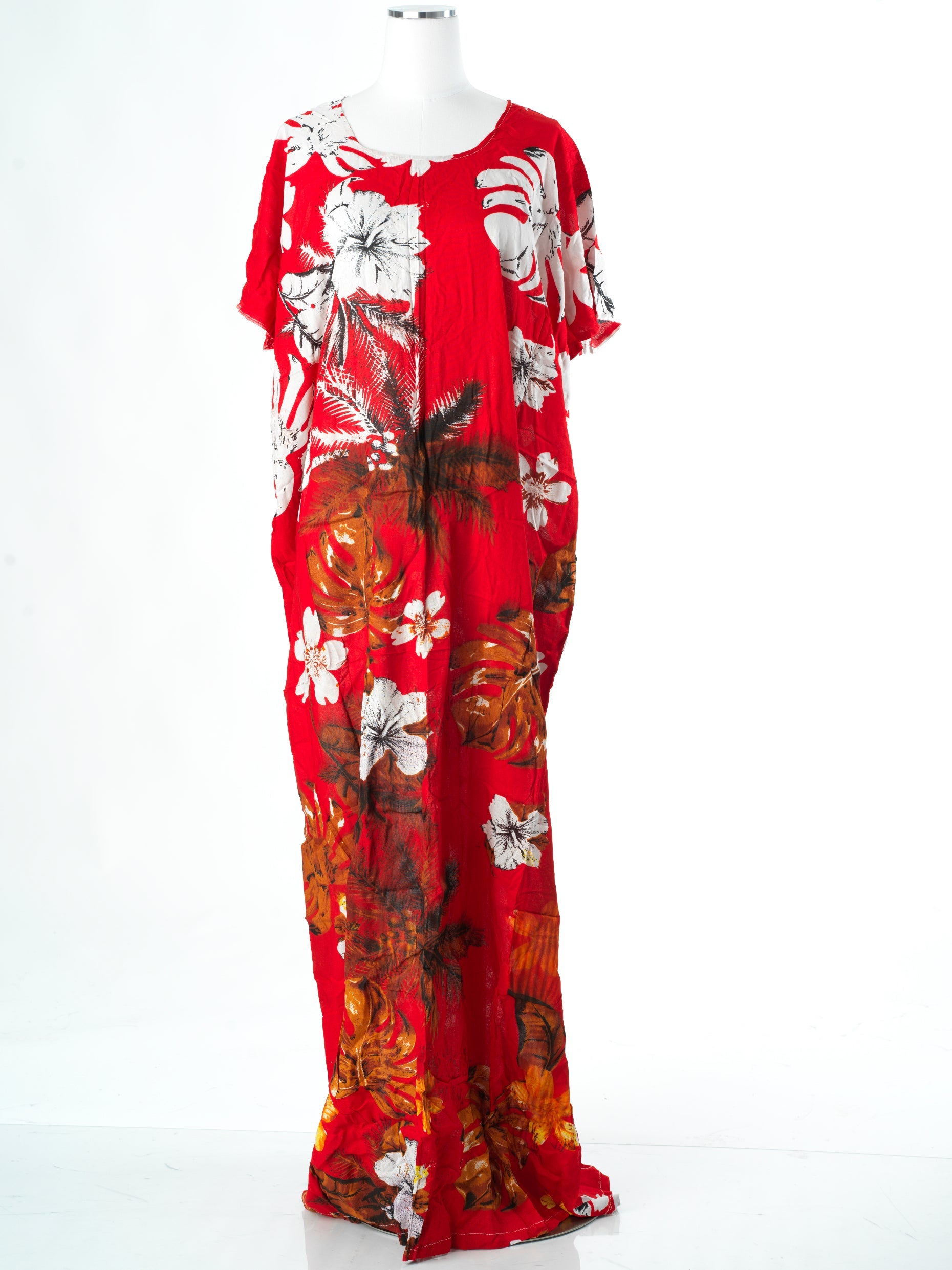 Red Blossom print bati dress Kabayare