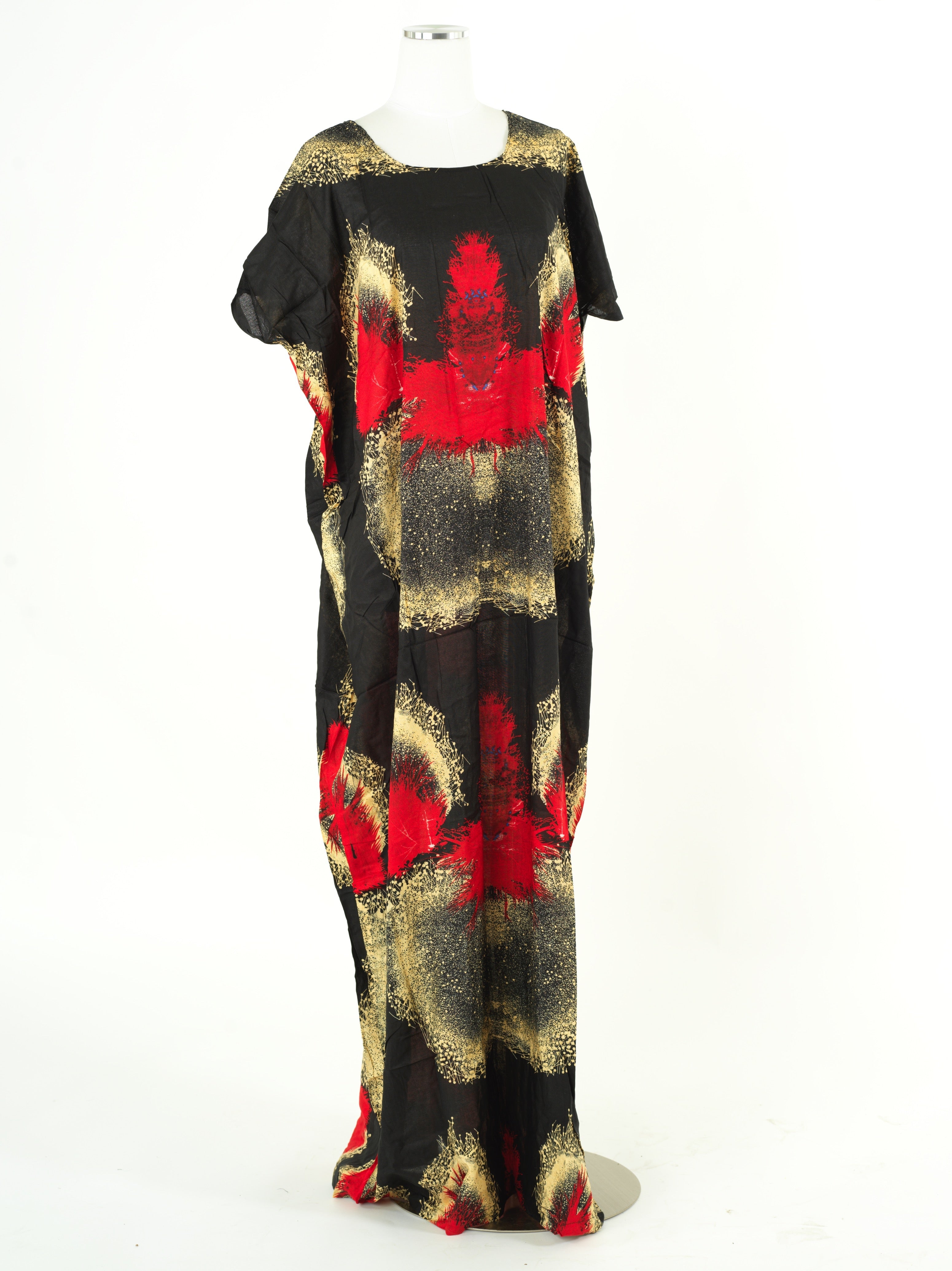 Redish bati print dress Kabayare